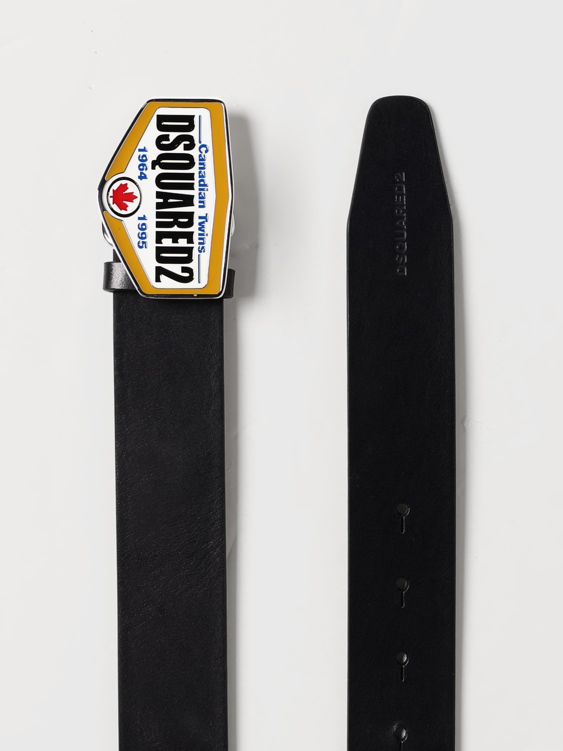 DSQUARED2 CINTURA: Cintura Canadian Twins Dsquared2 in pelle , Nero - Img 2