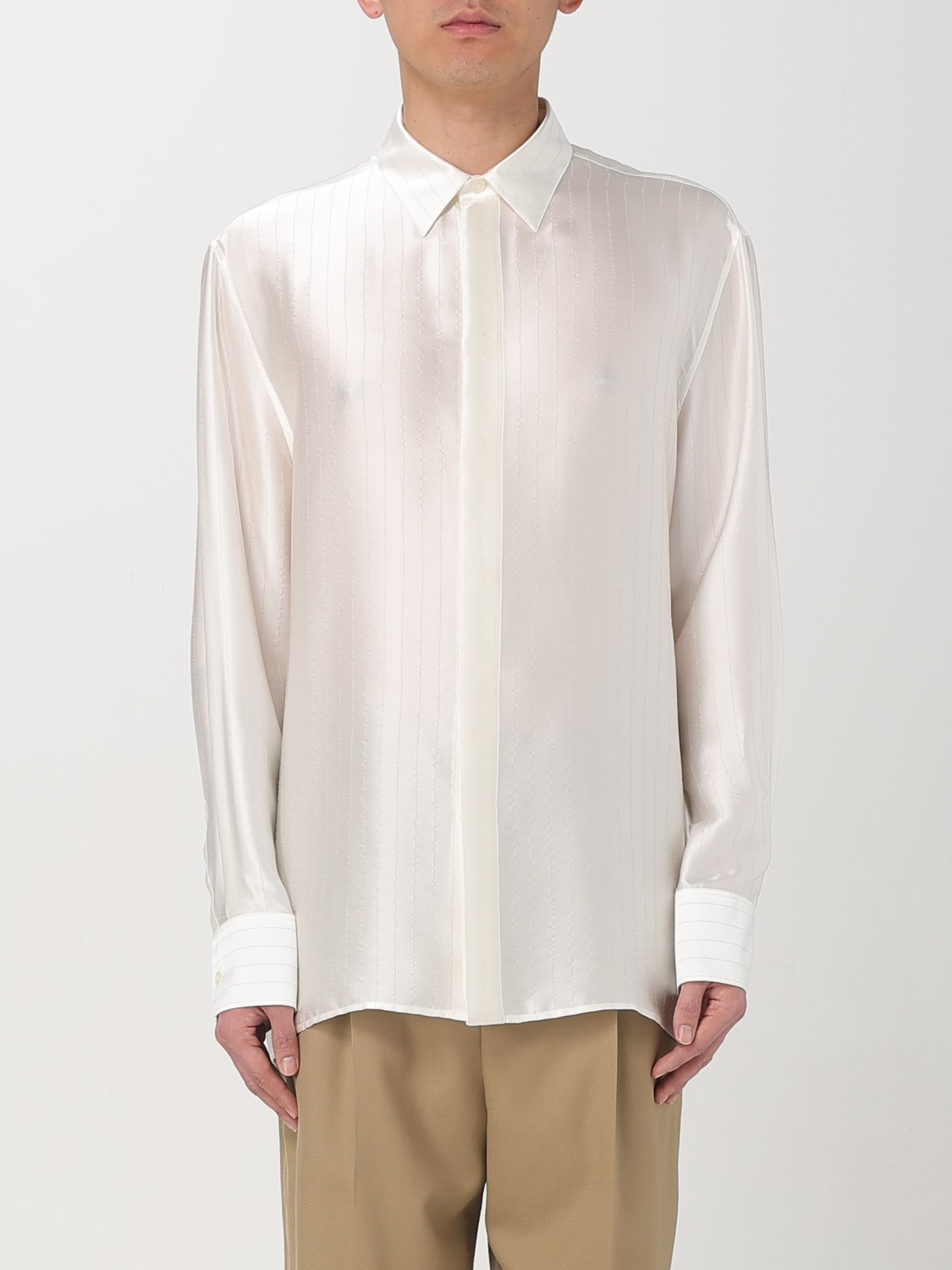SAINT LAURENT SHIRT: Shirt men Saint Laurent, Silver - Img 1
