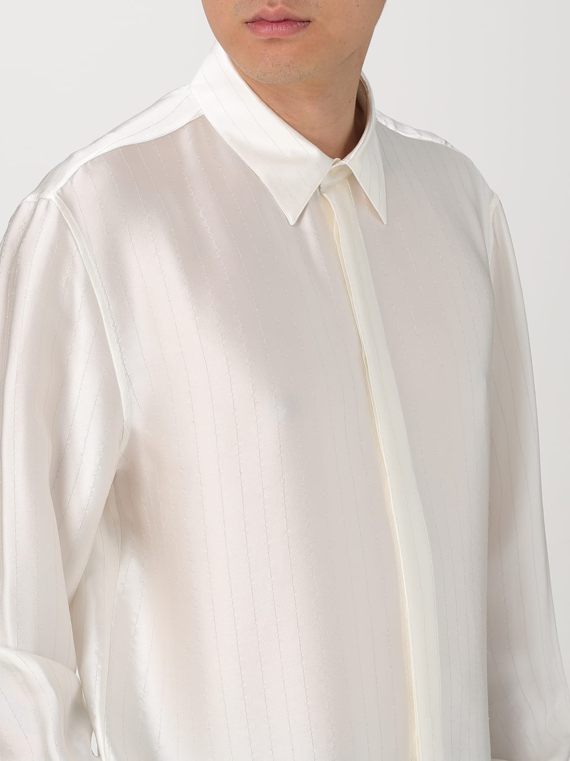 SAINT LAURENT SHIRT: Shirt men Saint Laurent, Silver - Img 5