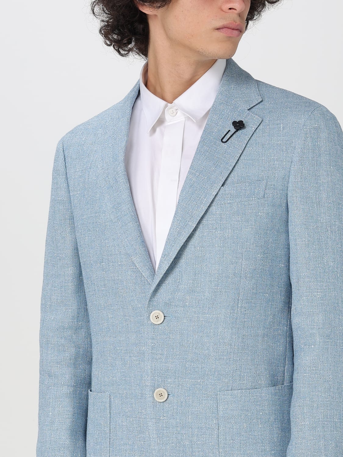 LARDINI 外套: 外套 男士 Lardini, 蓝色 - Img 4