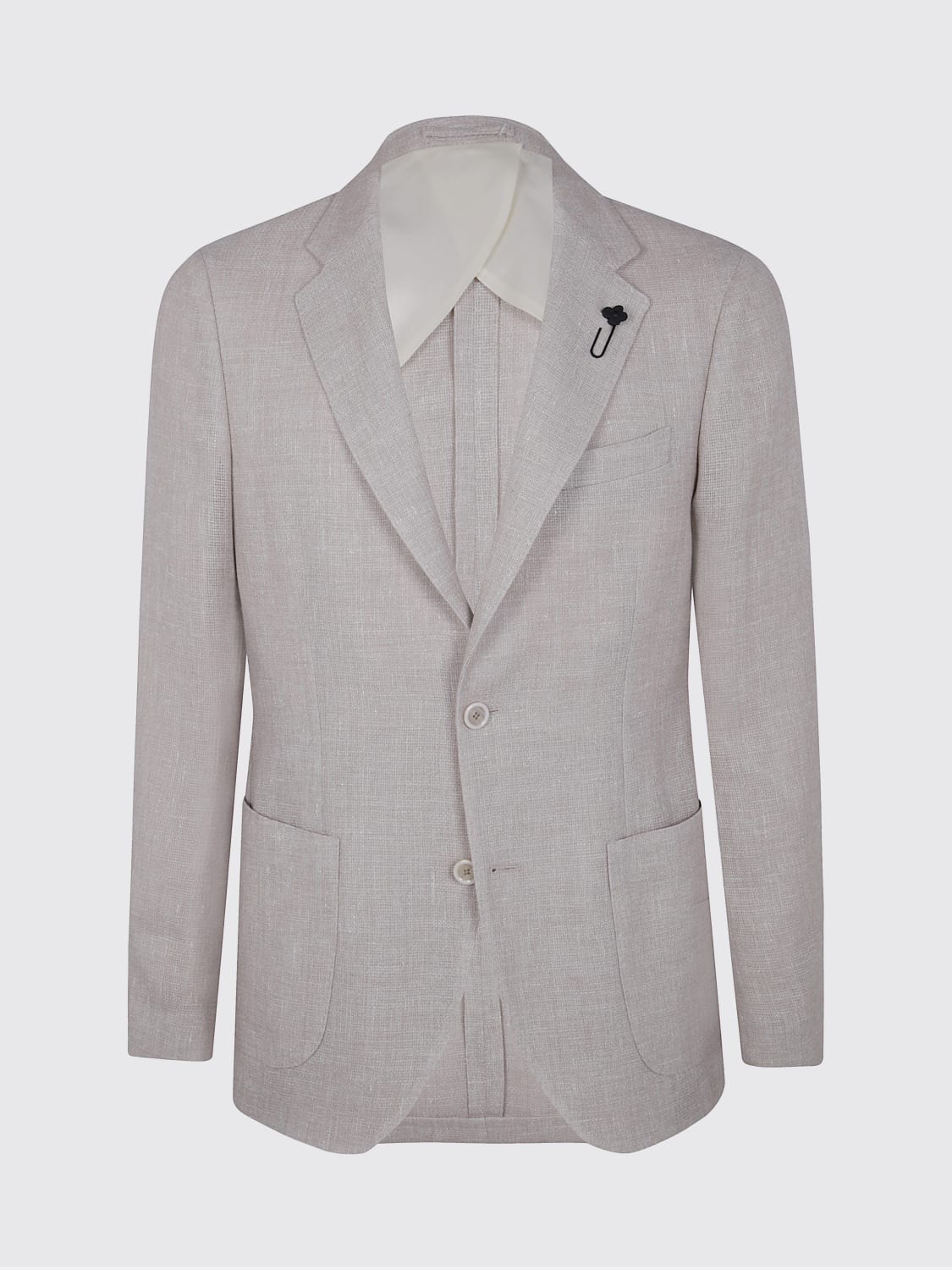 LARDINI GIACCA: Blazer classico Lardini in lino e lana vergine , Naturale - Img 1
