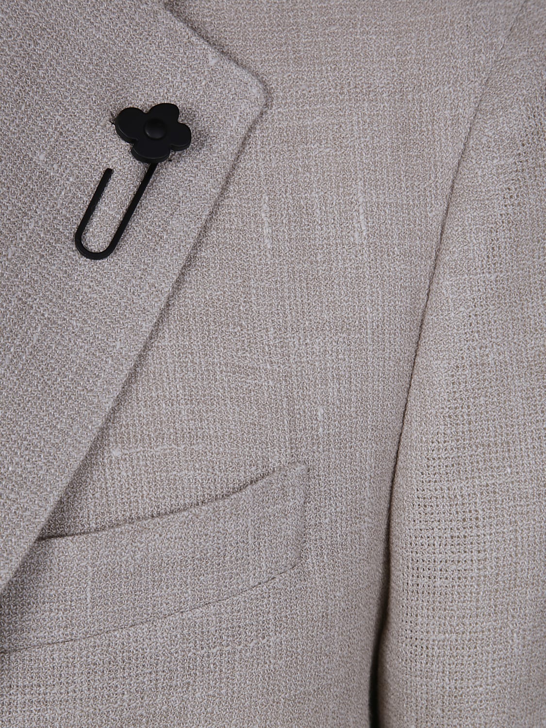 LARDINI GIACCA: Blazer classico Lardini in lino e lana vergine , Naturale - Img 3