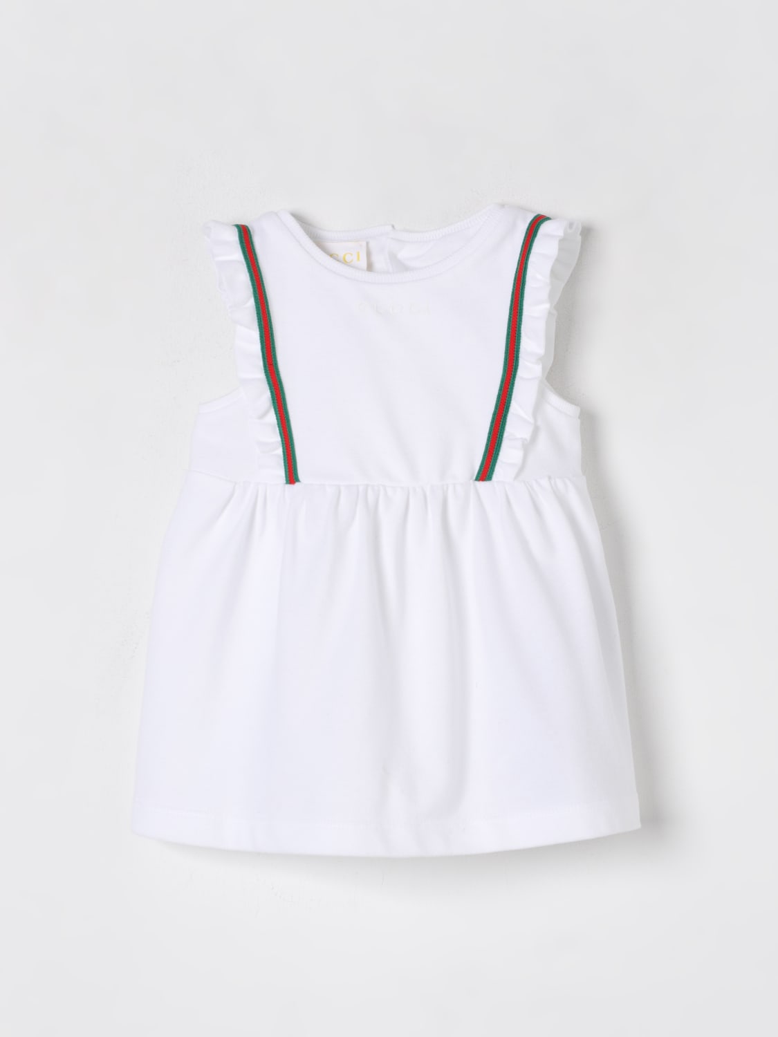 GUCCI ABITO: Abito in misto cotone Web Gucci, Bianco - Img 1