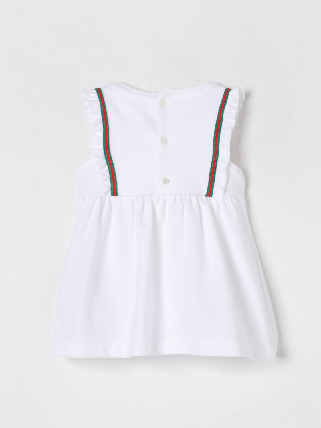 GUCCI ABITO: Abito in misto cotone Web Gucci, Bianco - Img 2