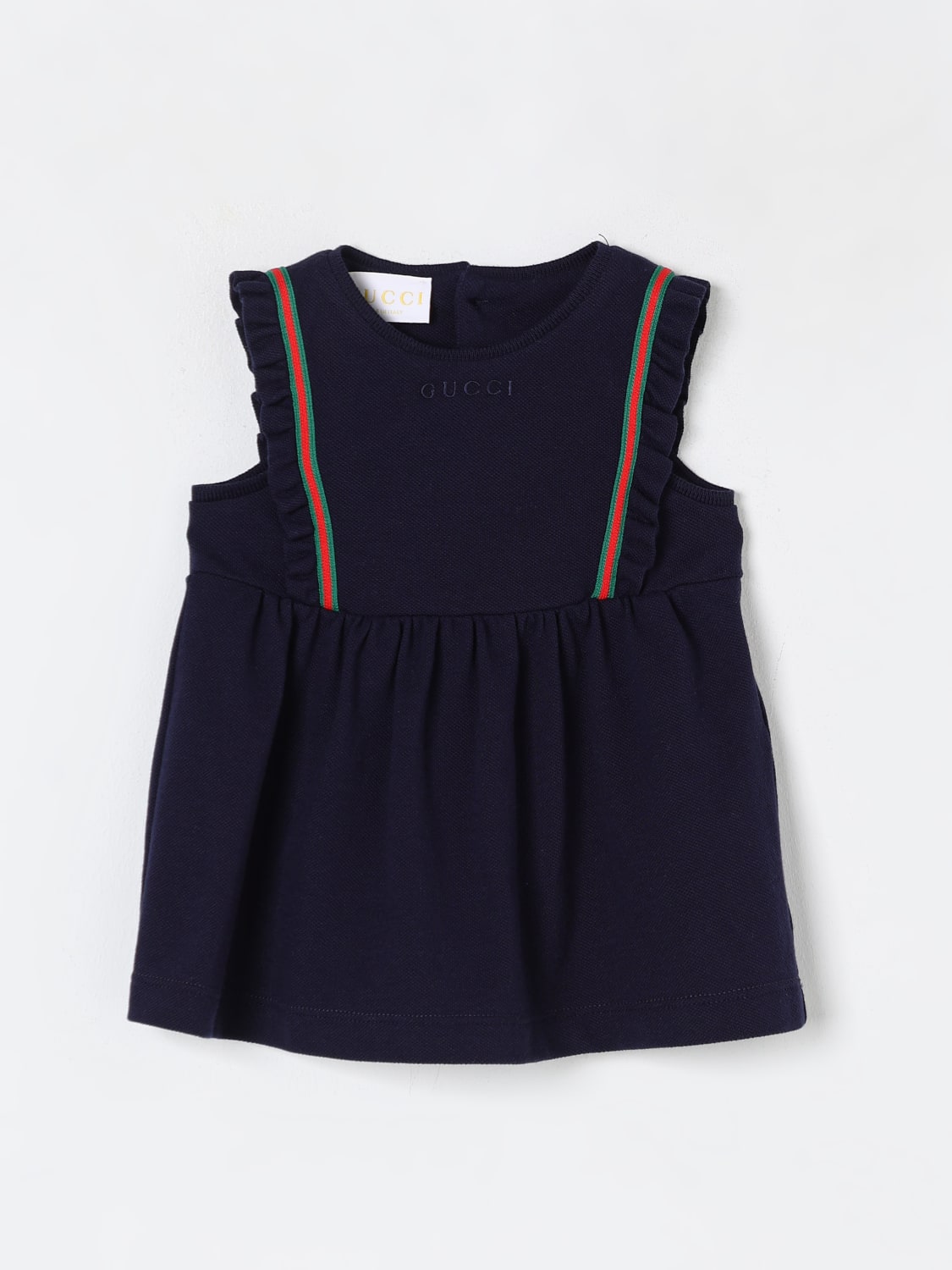 GUCCI ABITO: Abito in misto cotone Web Gucci, Blue - Img 1