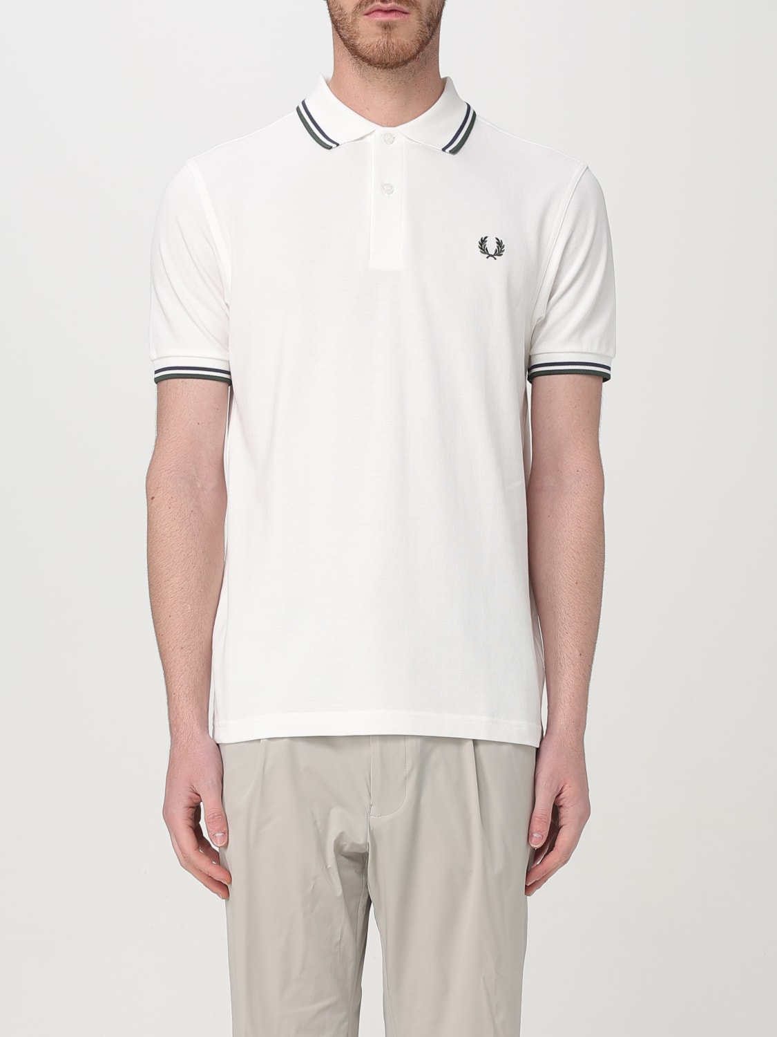 FRED PERRY POLO SHIRT: T-shirt men Fred Perry, White - Img 1