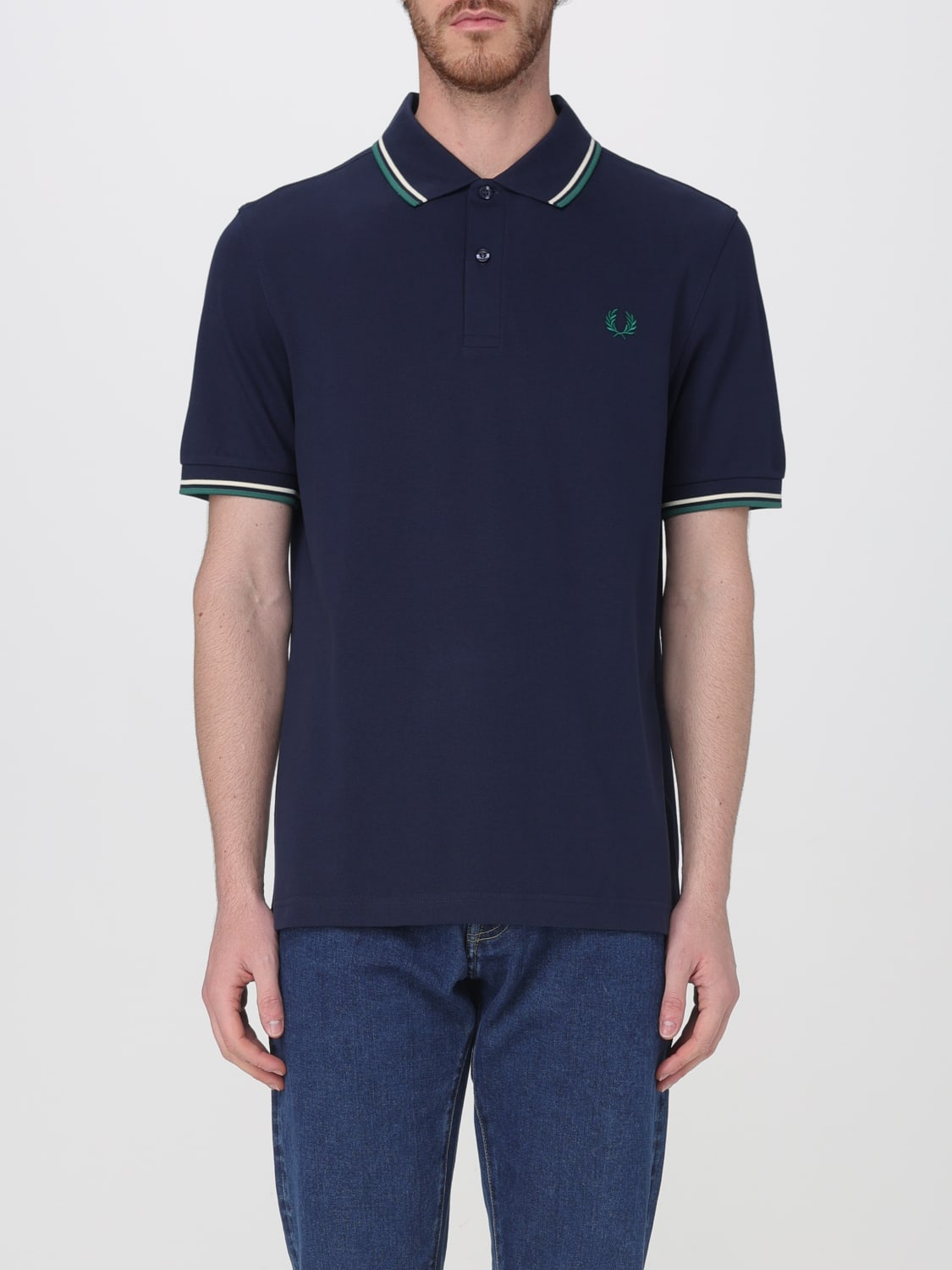 FRED PERRY POLO SHIRT: T-shirt men Fred Perry, Blue - Img 1