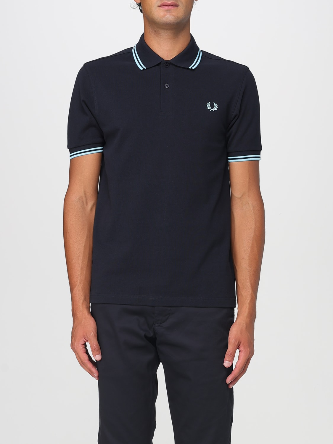 FRED PERRY POLO SHIRT: T-shirt men Fred Perry, Gnawed Blue - Img 1