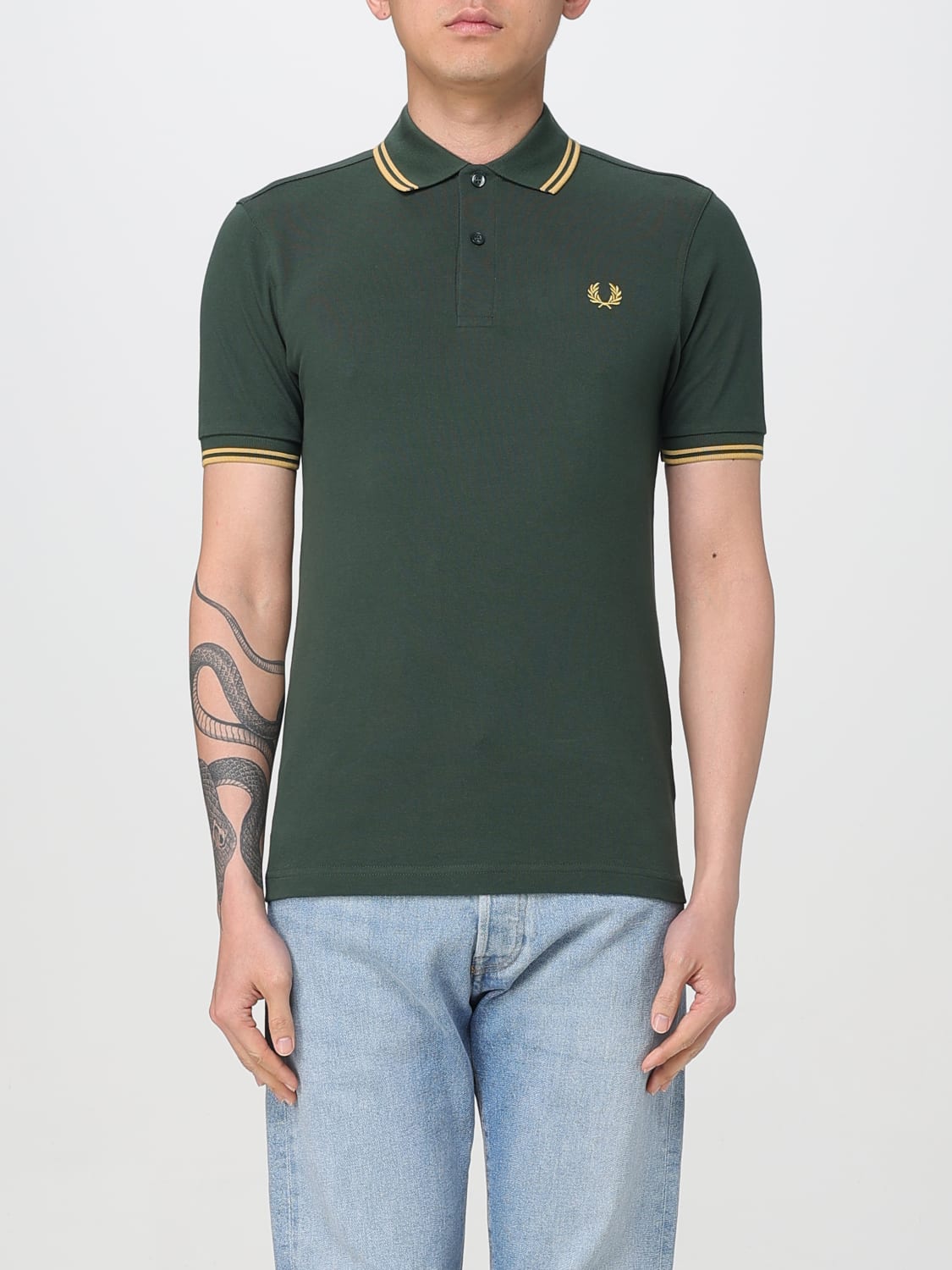 FRED PERRY POLO SHIRT: T-shirt men Fred Perry, Green - Img 1