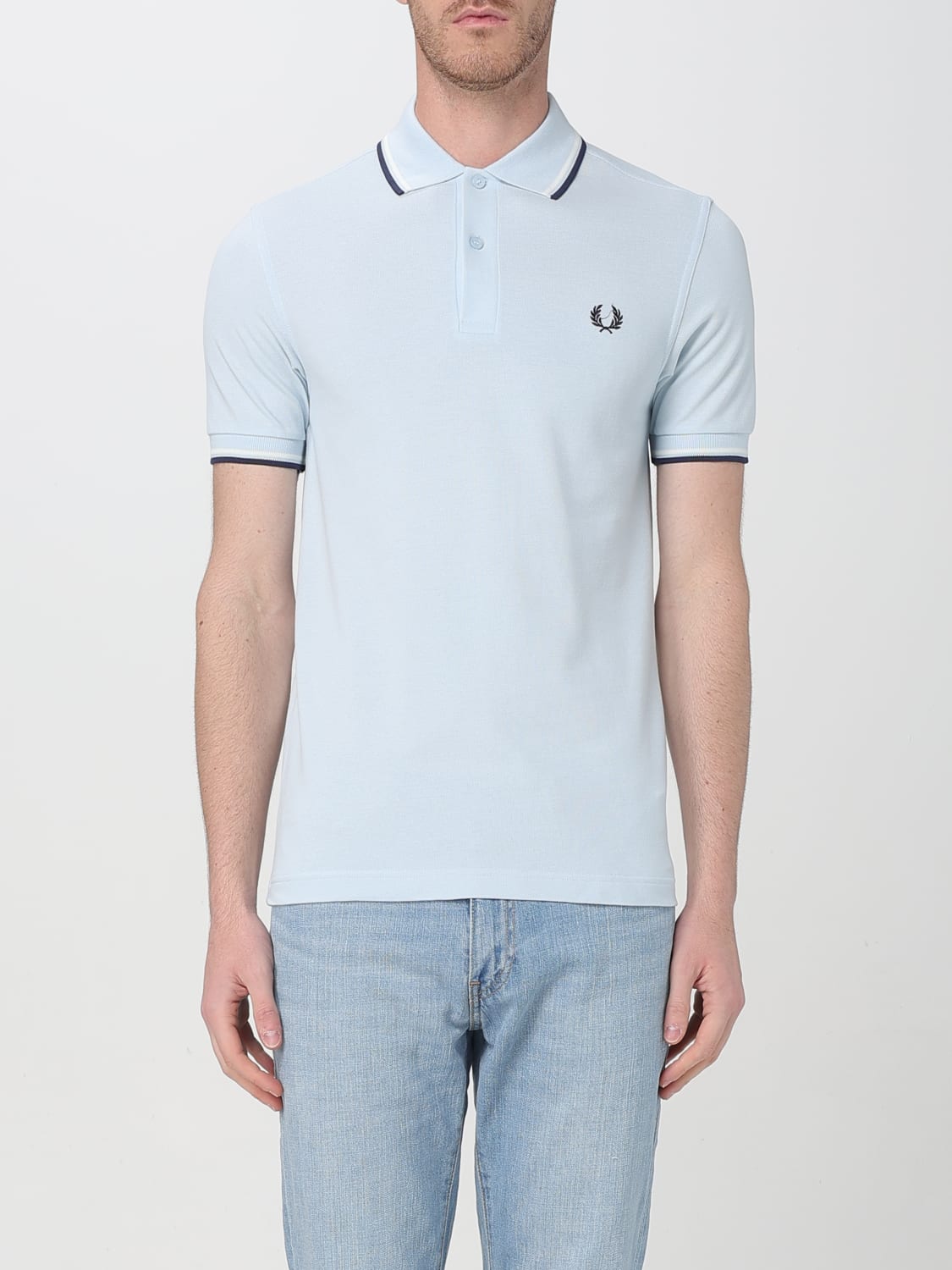 FRED PERRY POLO SHIRT: T-shirt men Fred Perry, Sky Blue - Img 1