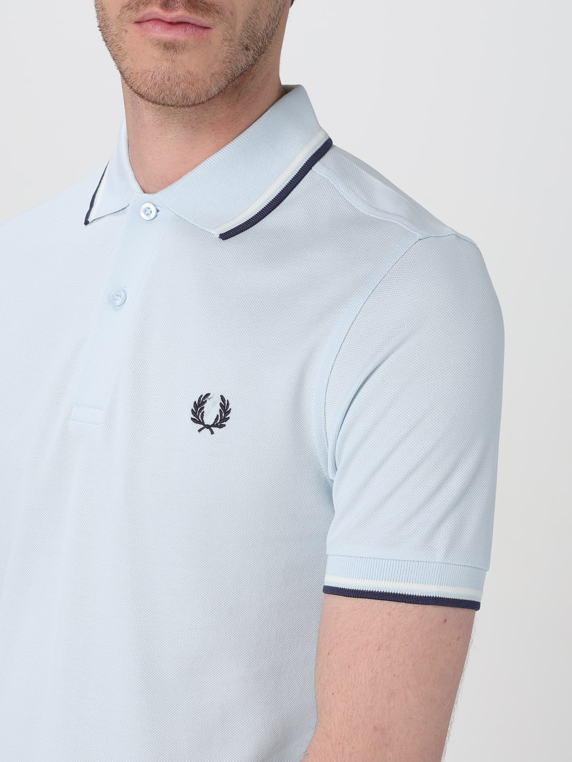 FRED PERRY POLO SHIRT: T-shirt men Fred Perry, Sky Blue - Img 3