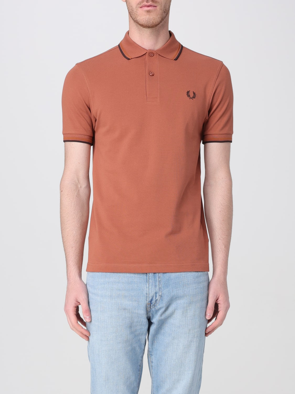 FRED PERRY POLO SHIRT: T-shirt men Fred Perry, Brown - Img 1