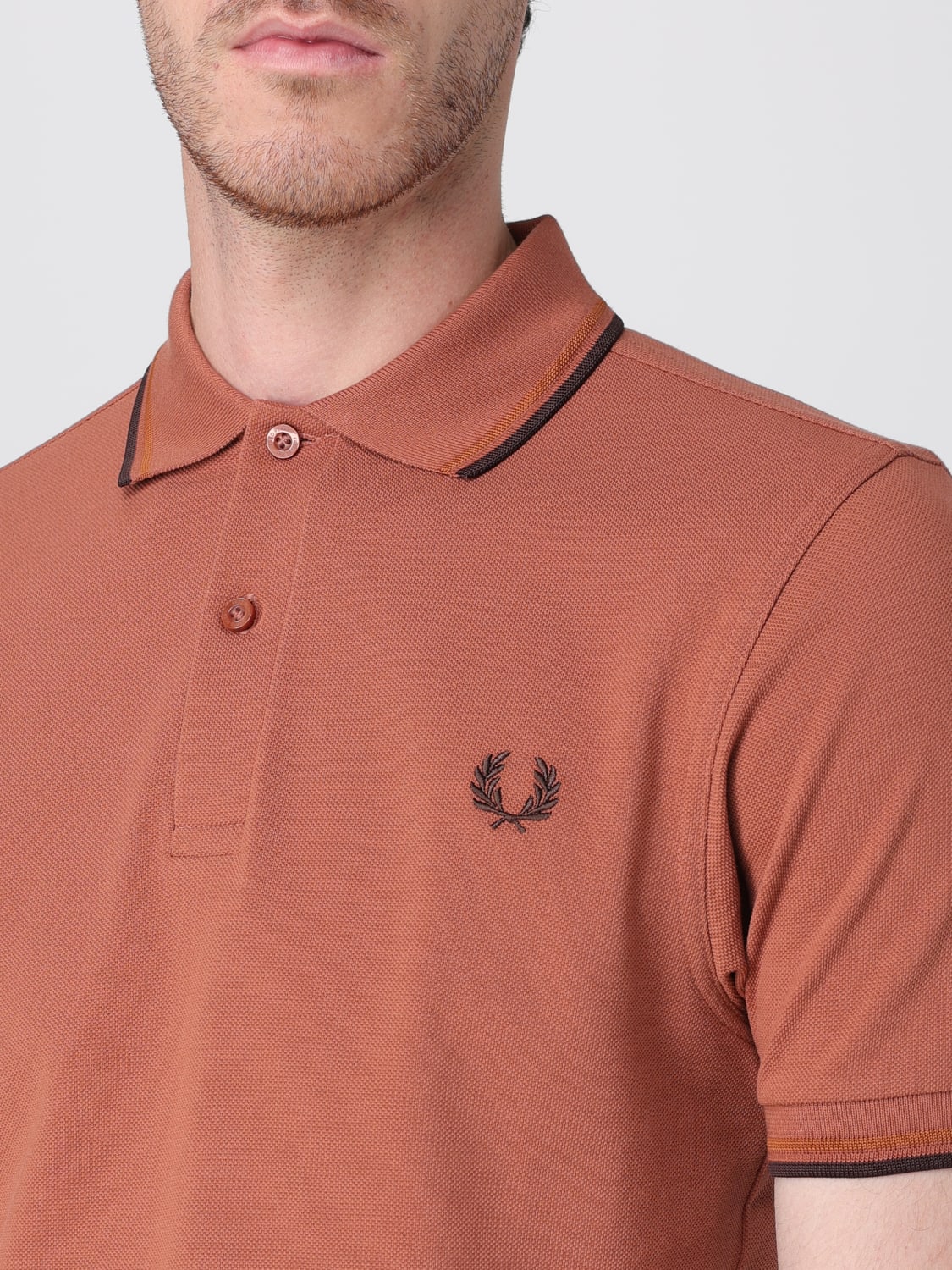 FRED PERRY POLO SHIRT: T-shirt men Fred Perry, Brown - Img 3