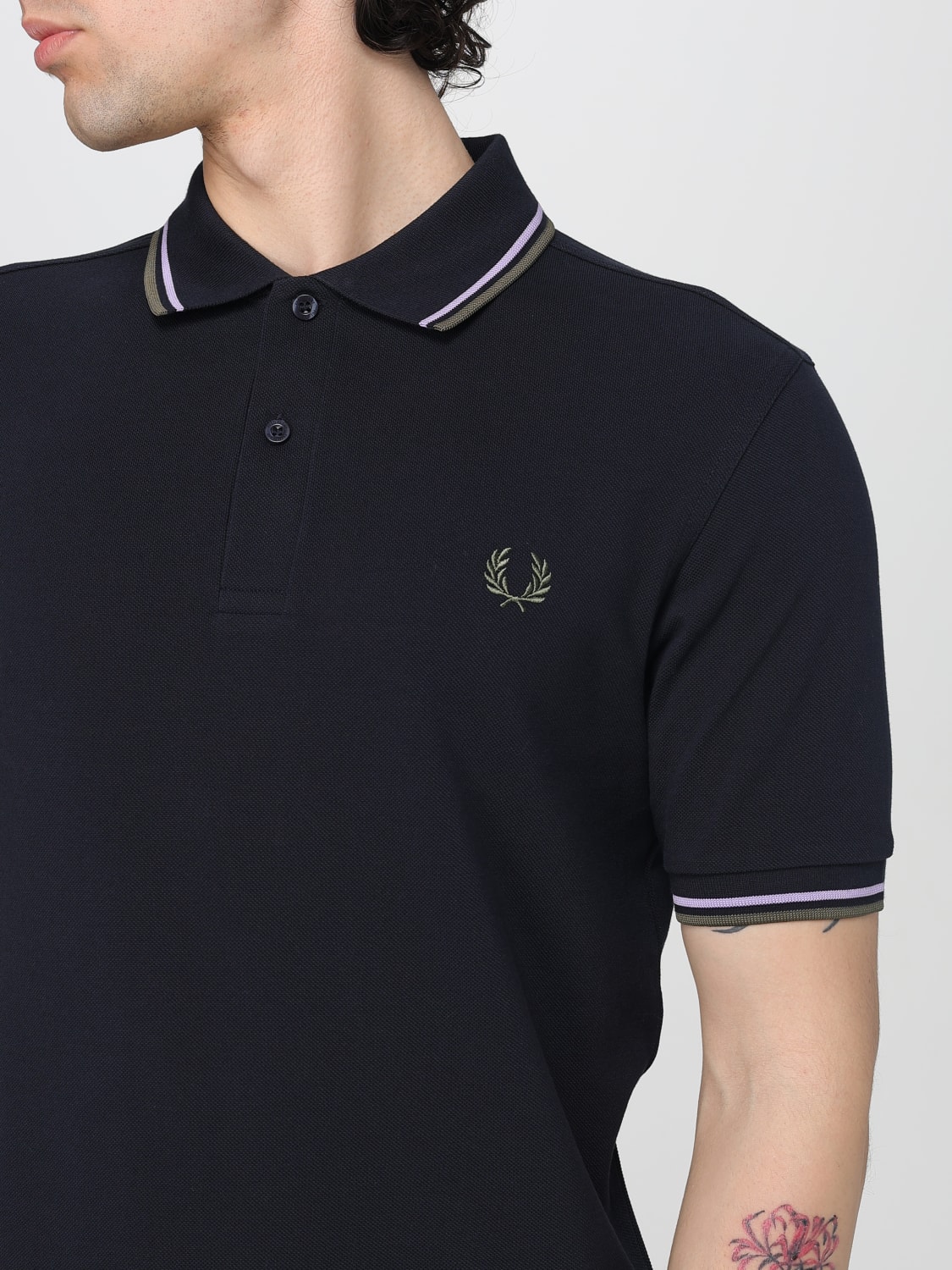 FRED PERRY POLO SHIRT: T-shirt men Fred Perry, Blue 2 - Img 3