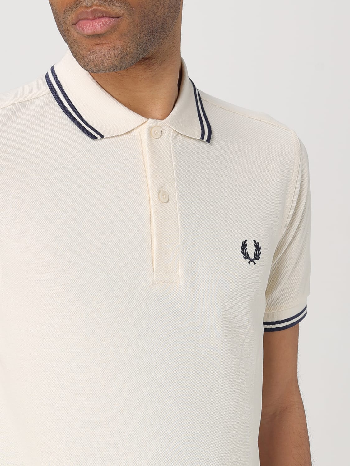 FRED PERRY ПОЛО: Футболка Мужское Fred Perry, Белый 1 - Img 3