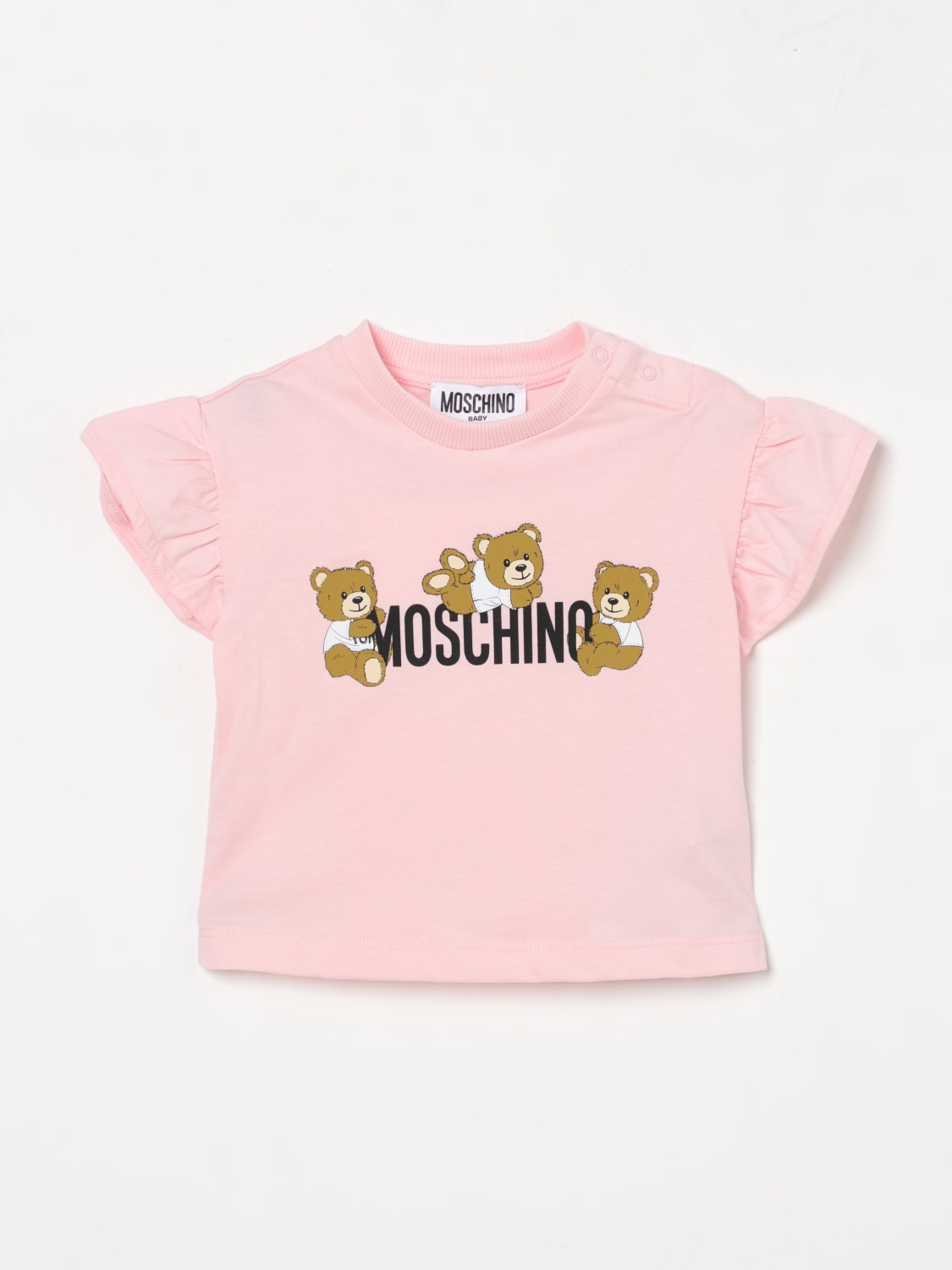 MOSCHINO T-SHIRT: T-shirt kids Moschino, Blush Pink - Img 1