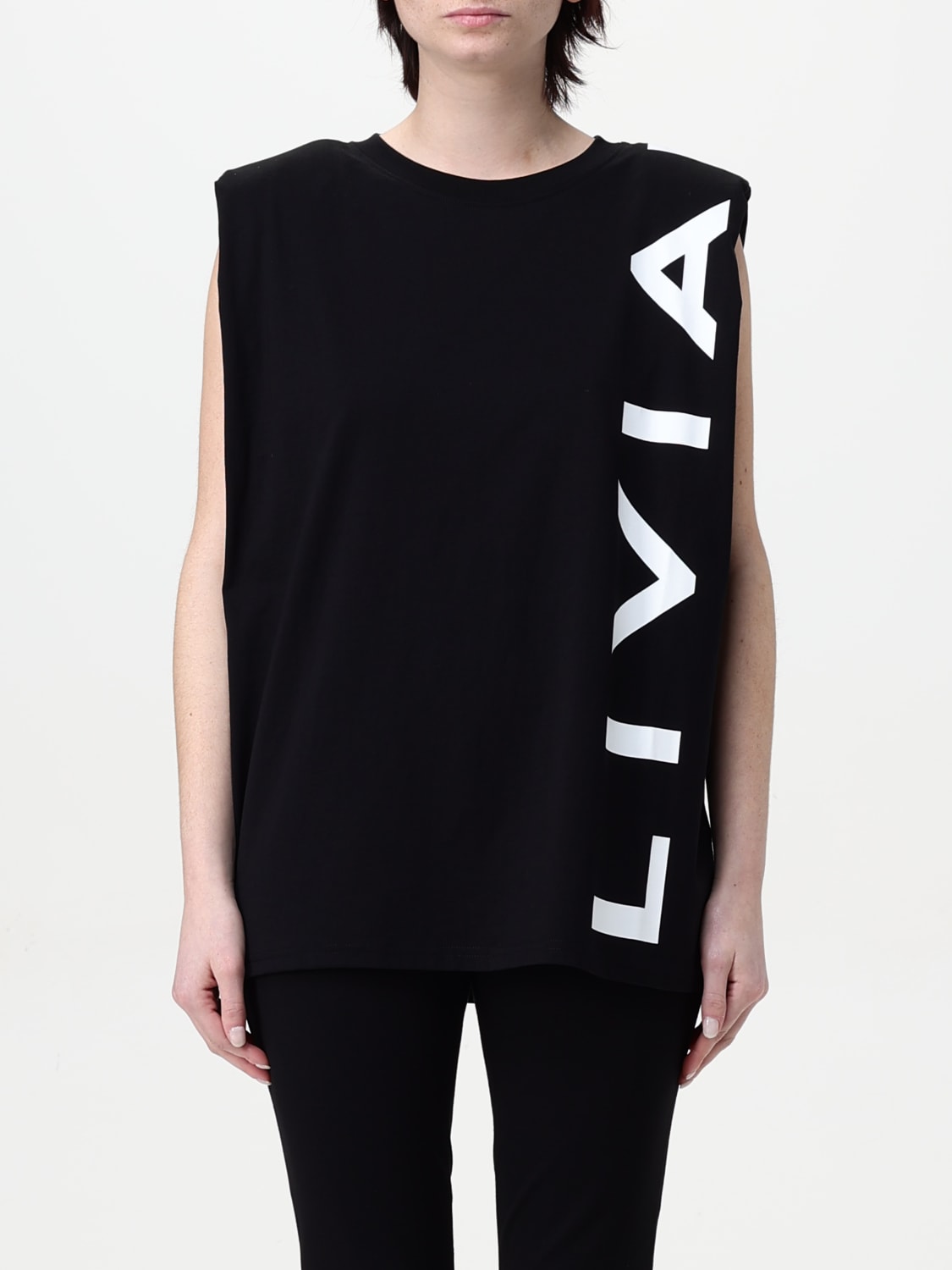 Tシャツ・カットソー LIVIANA CONTI Woman T-Shirt Black F5SA34 Y69-0 Tia t-shirt | liviana conti