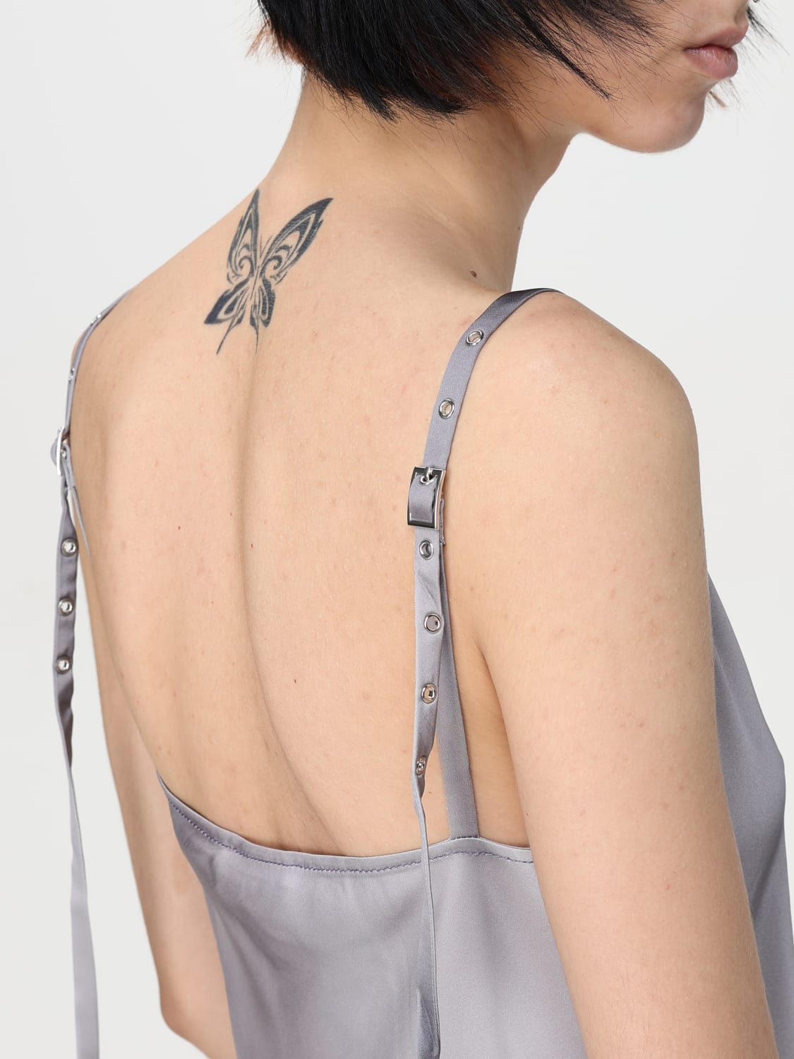 ワンピース ACNE STUDIOS Woman Dress Grey FNWNDRES001374 BQ9 Acne Studios - Strap dress - Multi grey