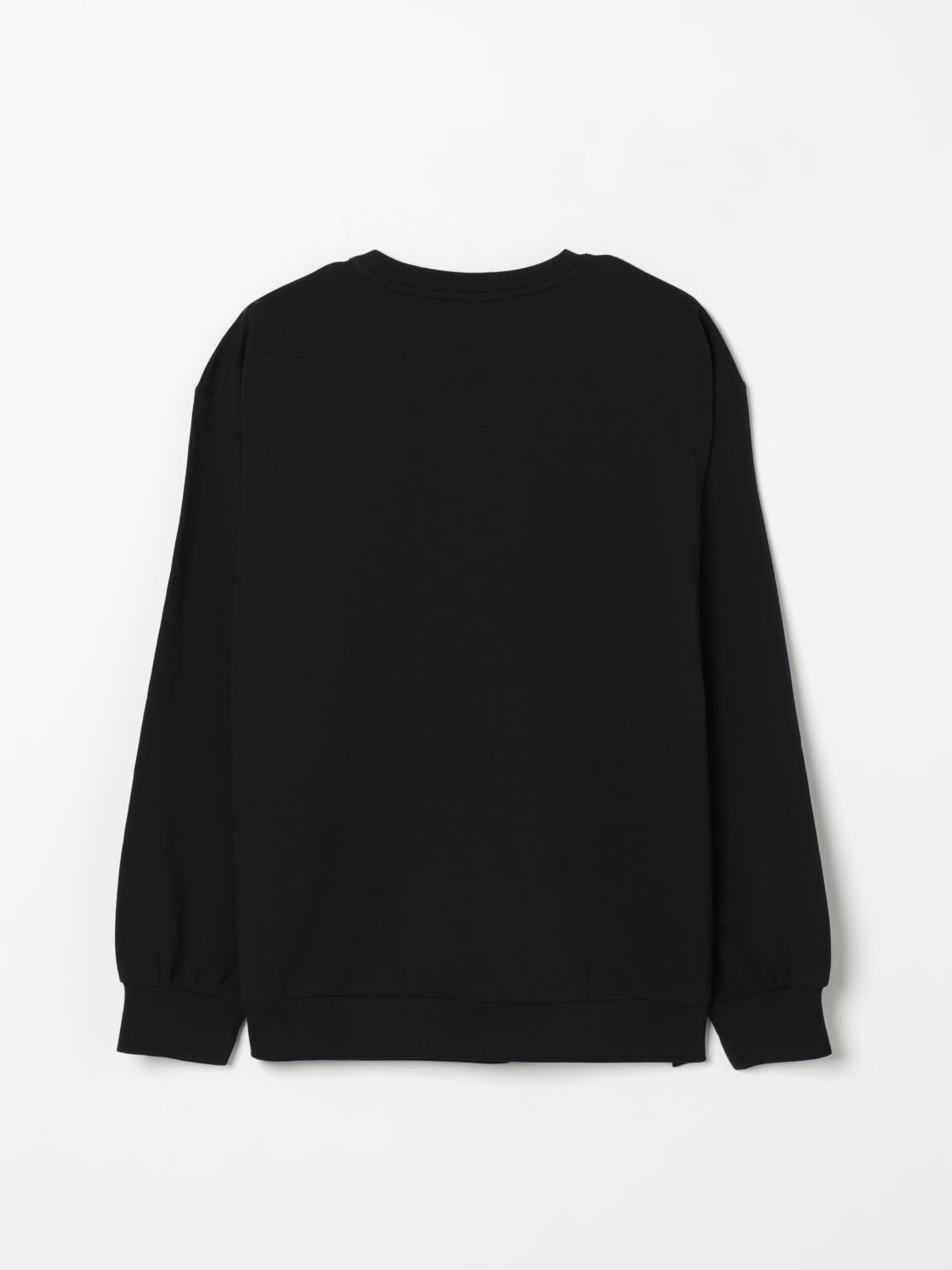 PINKO MAGLIA: Felpa a girocollo in cotone con logo Pinko, Nero - Img 2