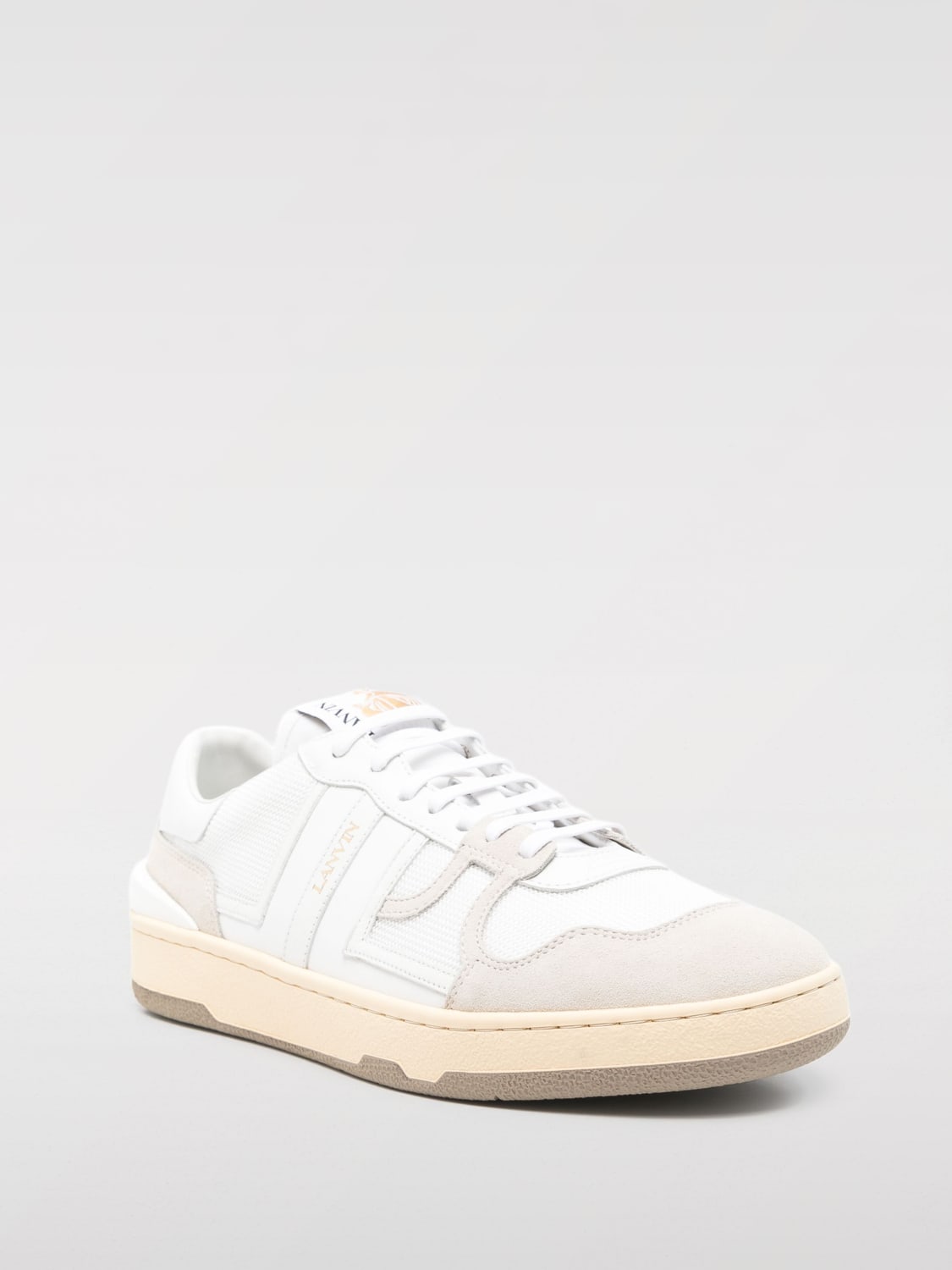 LANVIN SNEAKERS: Sneakers CLay Lanvin in pelle e mesh , Bianco - Img 2