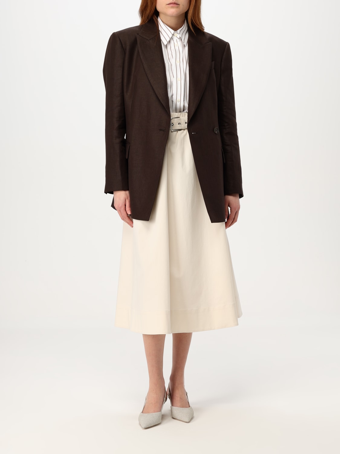 BRUNELLO CUCINELLI BLAZER: Blazer woman Brunello Cucinelli, Brown - Img 2