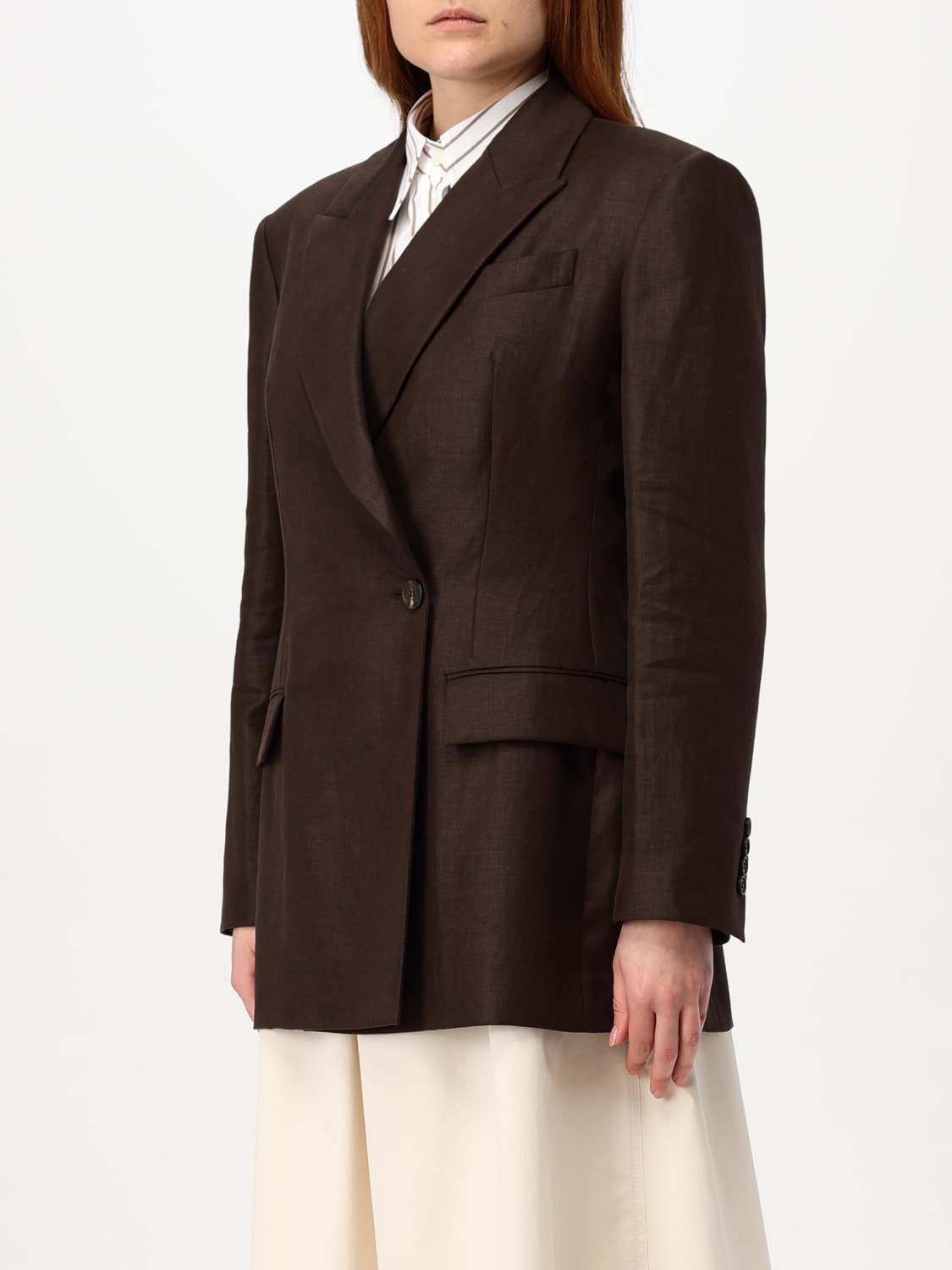 BRUNELLO CUCINELLI BLAZER: Blazer woman Brunello Cucinelli, Brown - Img 4