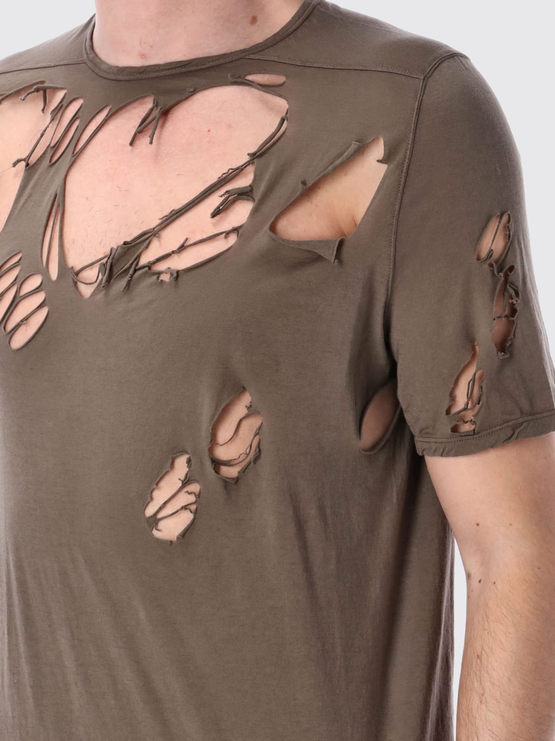 RICK OWENS DRKSHDW T-SHIRT: T-shirt men Drkshdw, Brown - Img 3