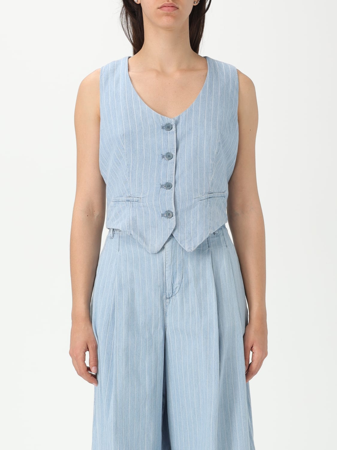 ジャケット LIU JO Woman Jacket Denim UA5122D4989 78822 LIU JO: Jacket woman - Denim | Liu Jo waistcoat UA5122D4989