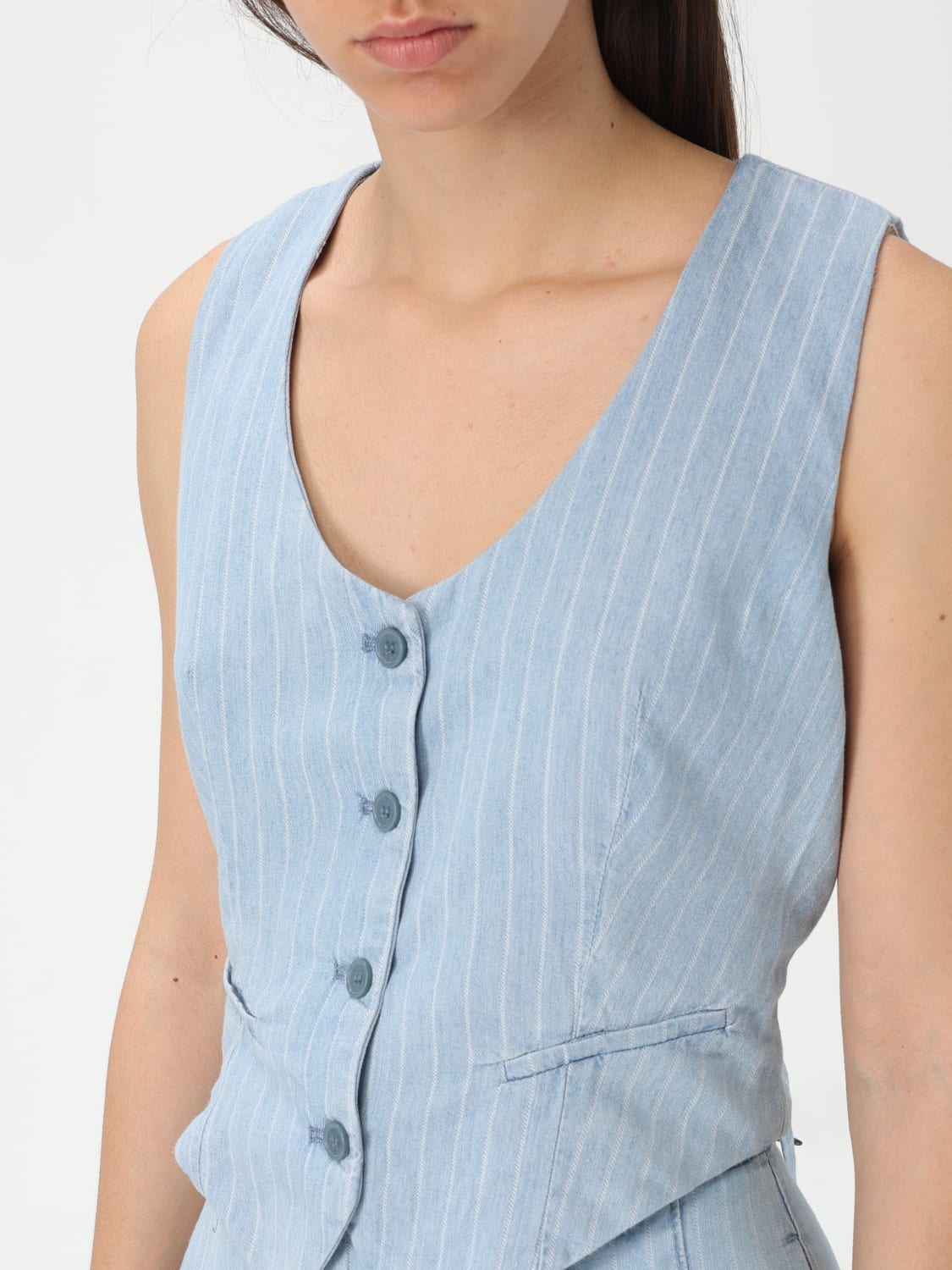 ジャケット LIU JO Woman Jacket Denim UA5122D4989 78822 LIU JO: Jacket woman - Denim | Liu Jo waistcoat UA5122D4989