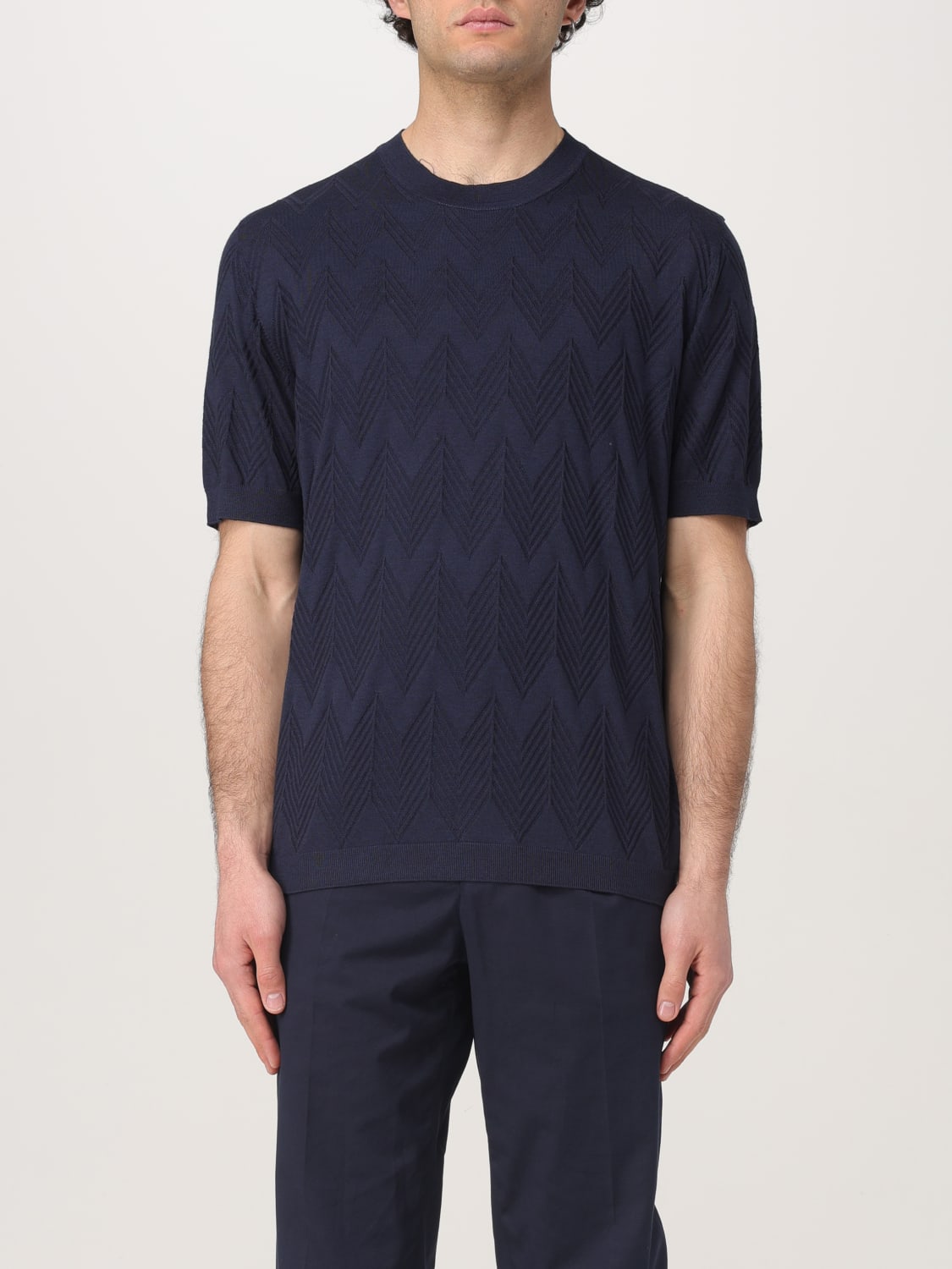 Tシャツ・カットソー MISSONI Men T Shirts US25SL02BK043Z S72JF BLUE MISSONI: T-shirt men - Blue | Missoni t-shirt US25SL02BK043Z