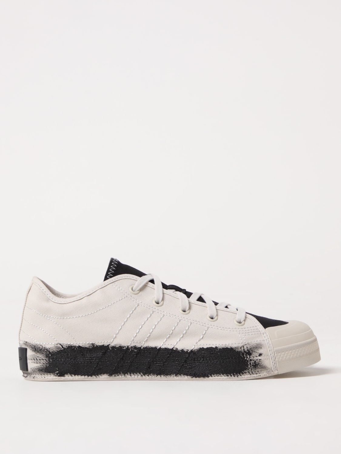 Y-3 SNEAKERS: Sneakers Nizza Lo Y-3 in canvas con pennellata a contrasto , Avorio - Img 1