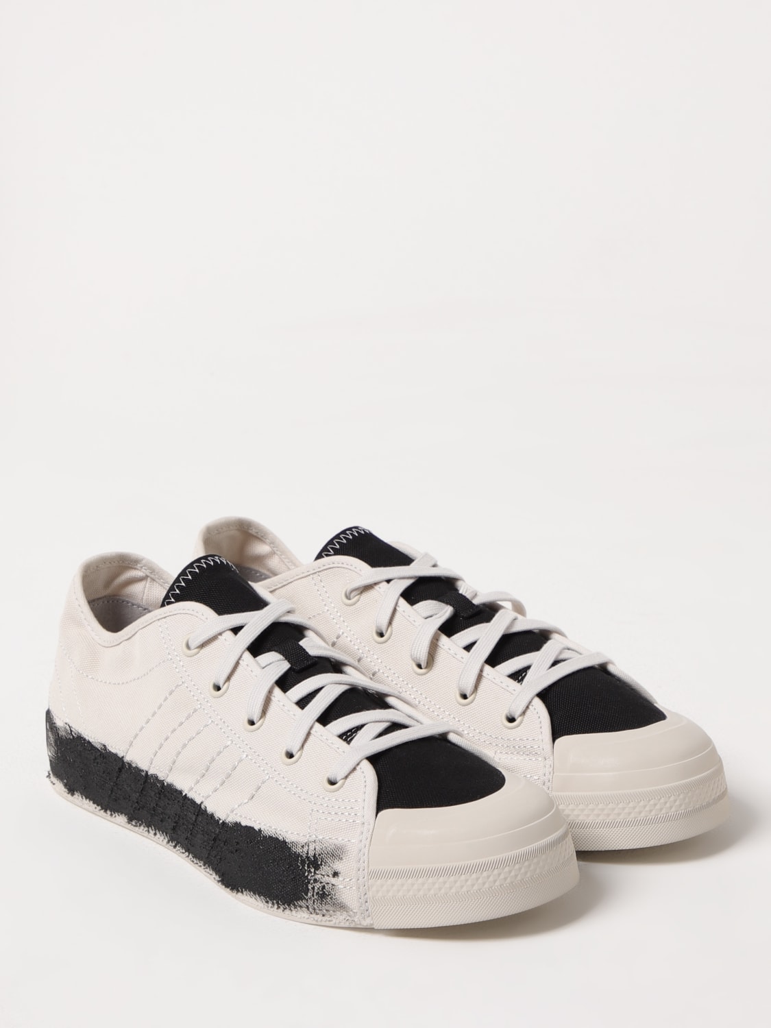 Y-3 SNEAKERS: Sneakers Nizza Lo Y-3 in canvas con pennellata a contrasto , Avorio - Img 2