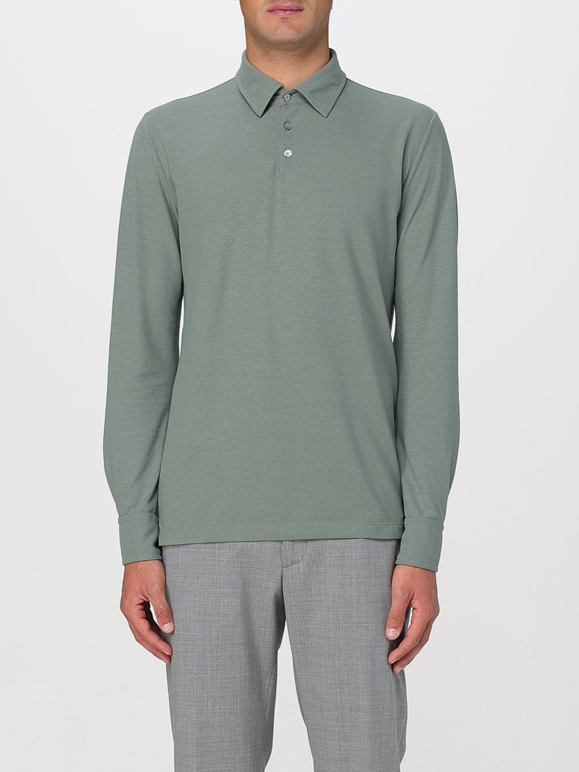 ZANONE: Sweater men - Green | Zanone polo shirt 815102ZG380