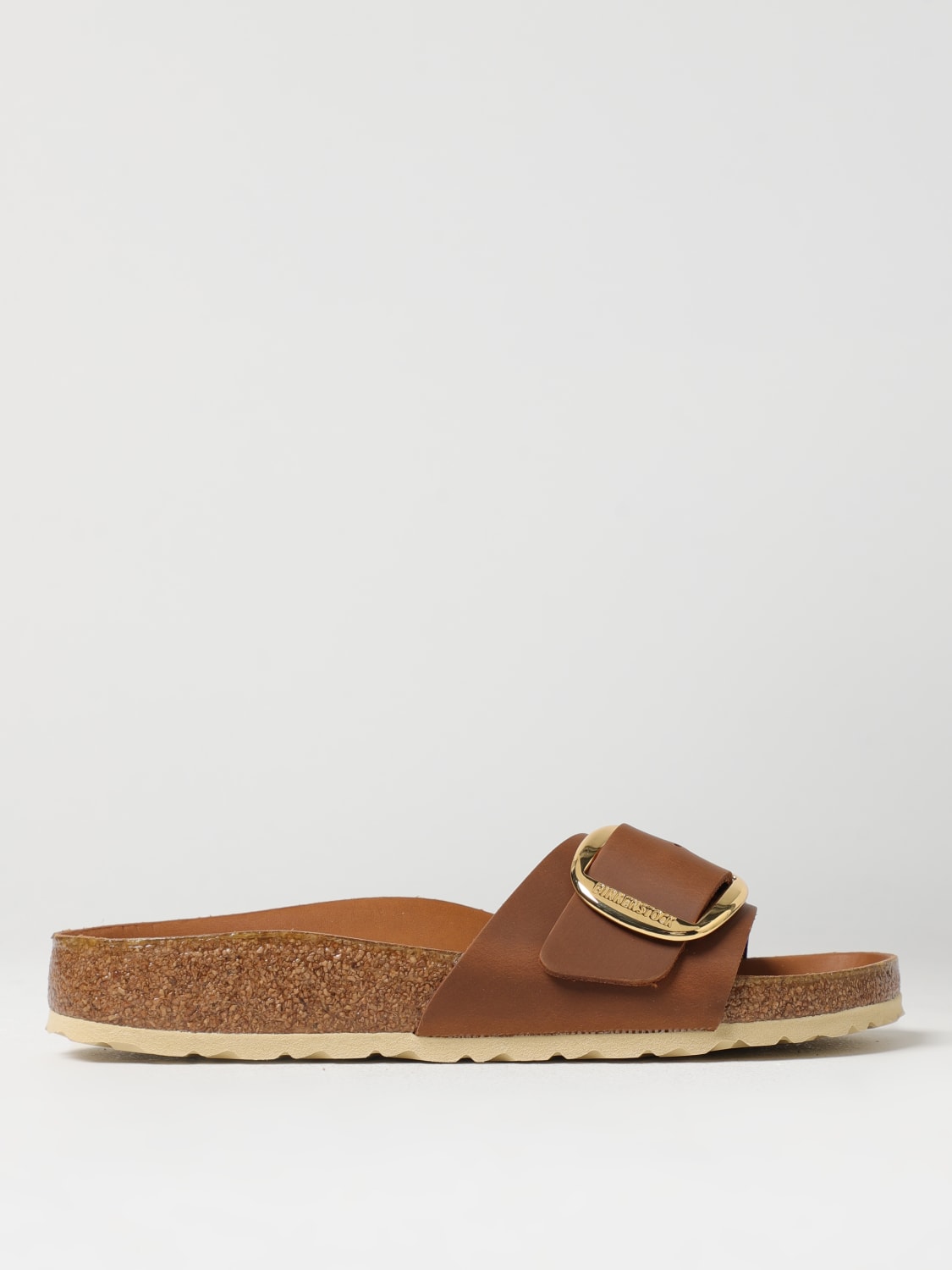BIRKENSTOCK SANDALI CON TACCO: Sandalo Madrid Big Buckle Birkenstock in pelle , Marrone - Img 1