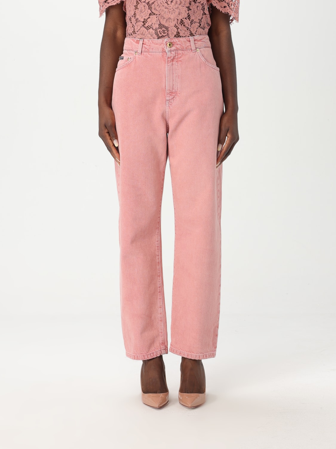 デニム・ジーパン DOLCE & GABBANA Woman Jeans Multicolor FTC7CDG8MT5 S9001 Loose denim jeans with pressed pleat in Multicolor for Women