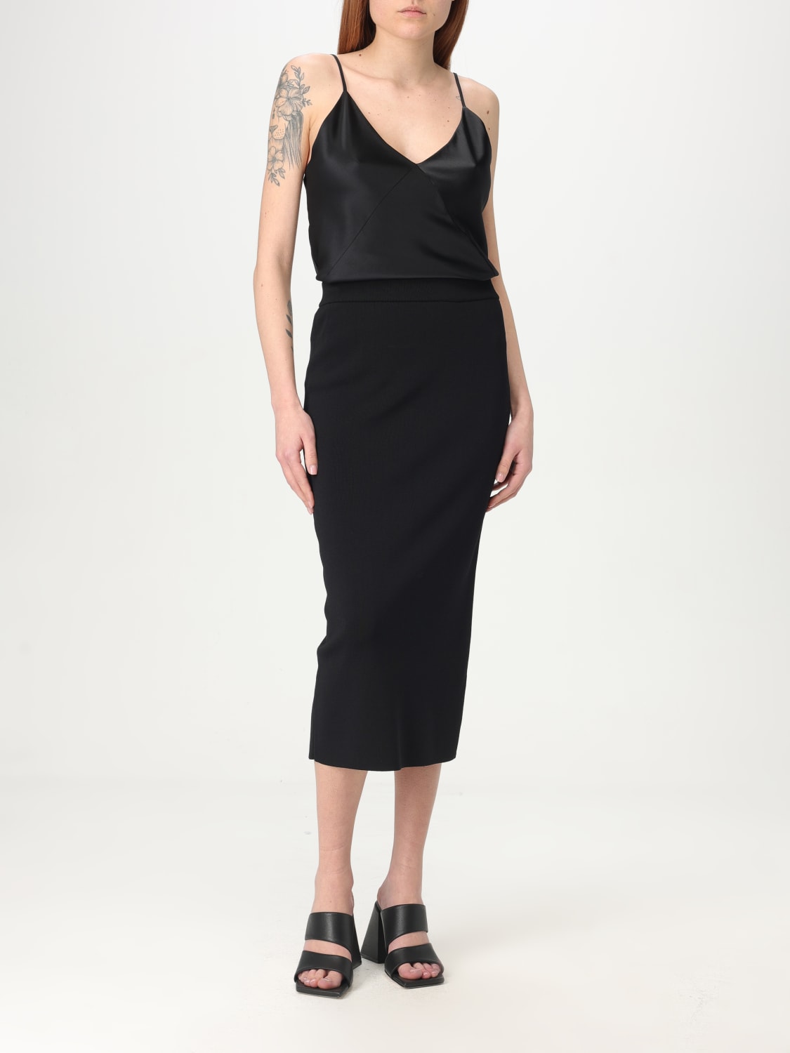 MAX MARA GONNA: Gonna midi Max Mara in misto viscosa , Nero - Img 2