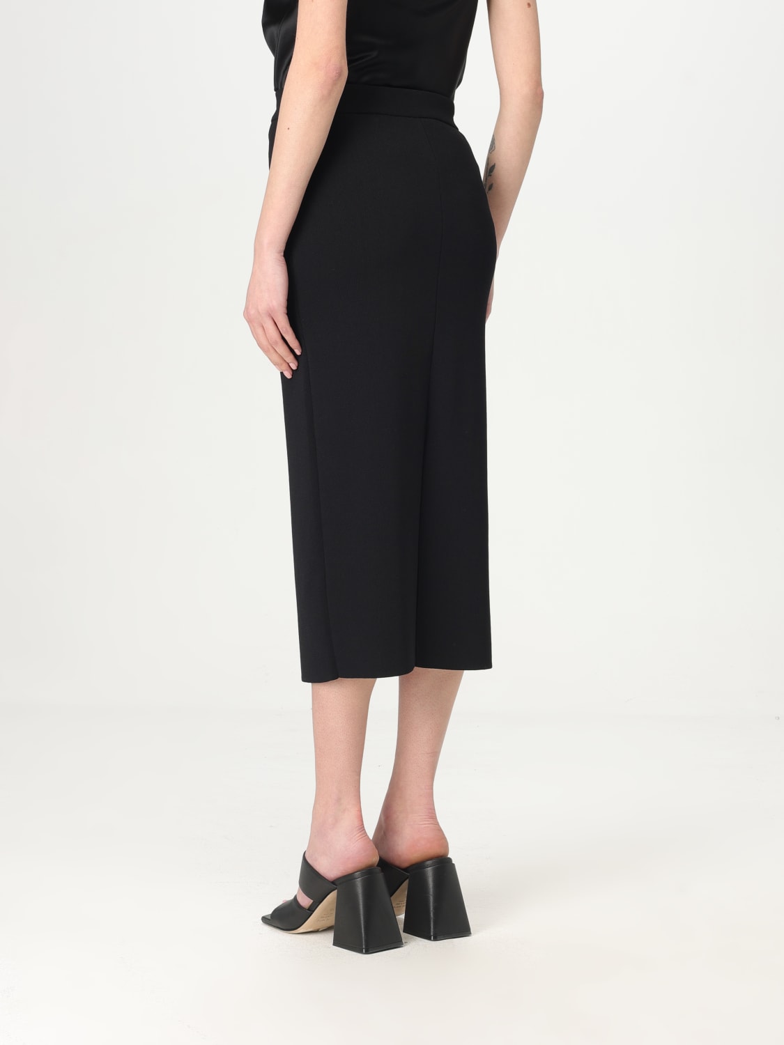 MAX MARA GONNA: Gonna midi Max Mara in misto viscosa , Nero - Img 3