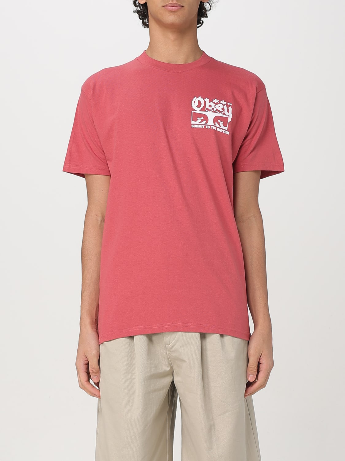 OBEY T-SHIRT: T-shirt in cotone con stampa grafica Obey, Rosso - Img 1