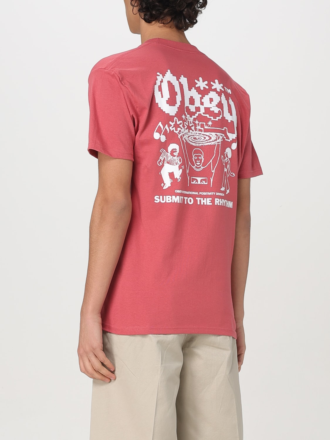 OBEY T-SHIRT: T-shirt in cotone con stampa grafica Obey, Rosso - Img 2