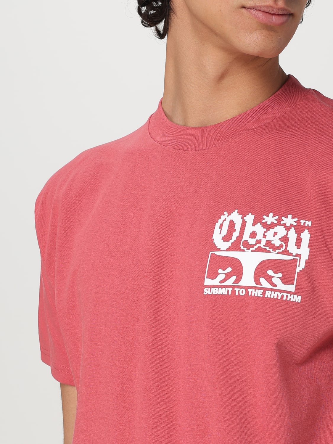 OBEY T-SHIRT: T-shirt in cotone con stampa grafica Obey, Rosso - Img 3