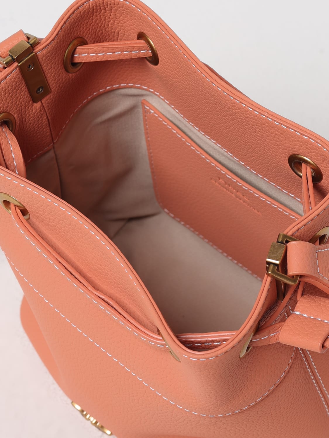 ショルダーバッグ・ポシェット PINKO Women Shoulder Bags 104303 A29QA57Q Orange NWT PINKO SMALL LEATHER BUCKET BAG WITH SHOULDER STRAP