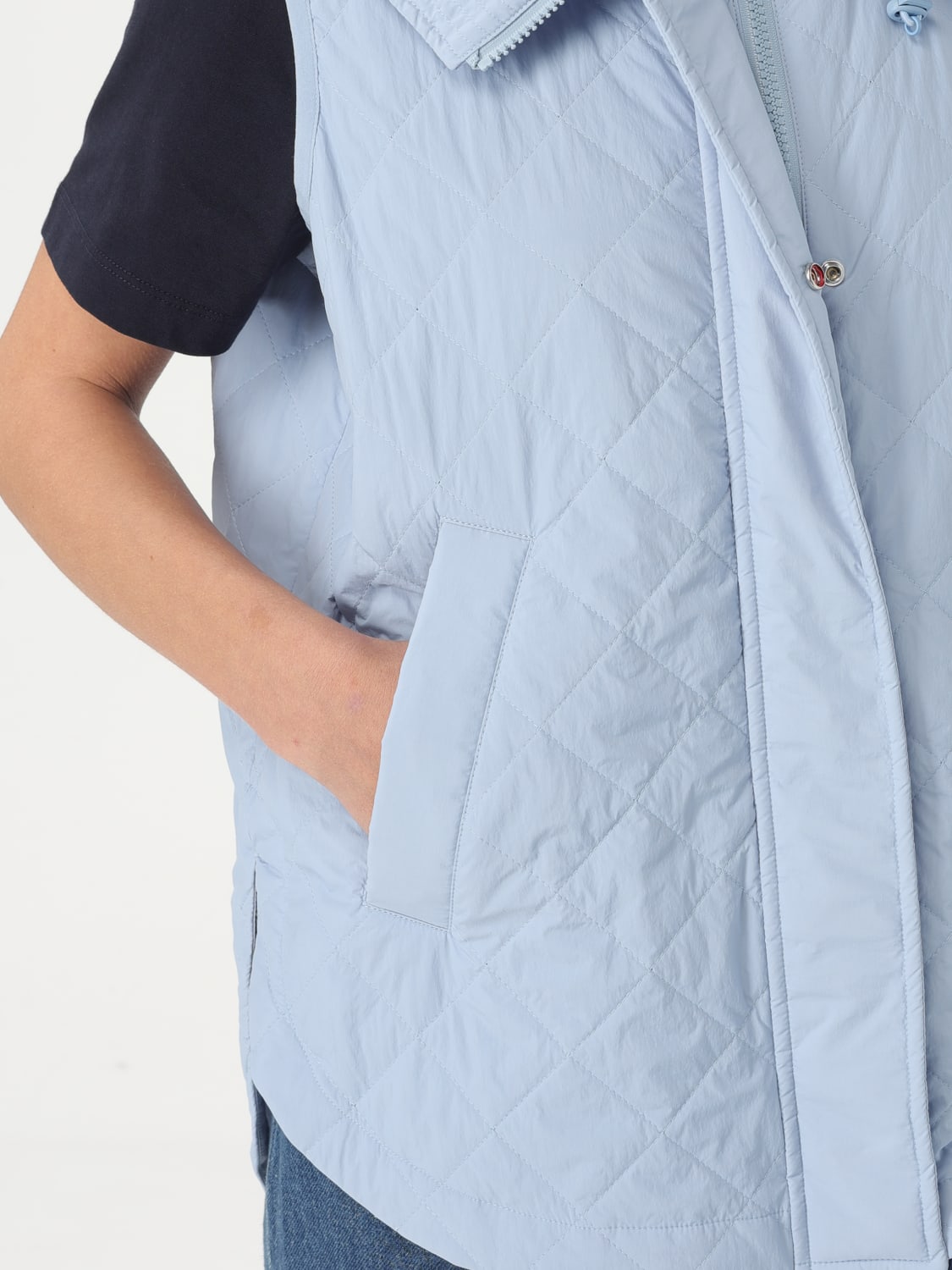 PEUTEREY GILET: Gilet con cappuccio Peuterey in nylon trapuntato, Azzurro - Img 4