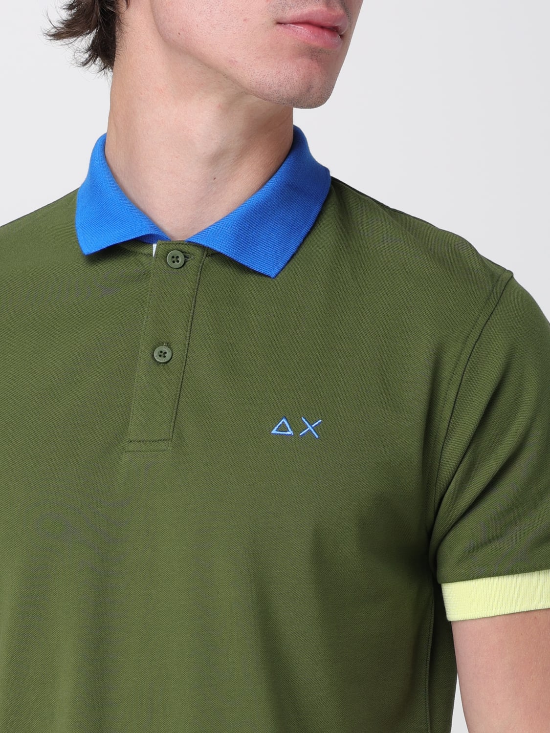 SUN68 POLO: Polo in cotone con logo SUN68, Verde - Img 3