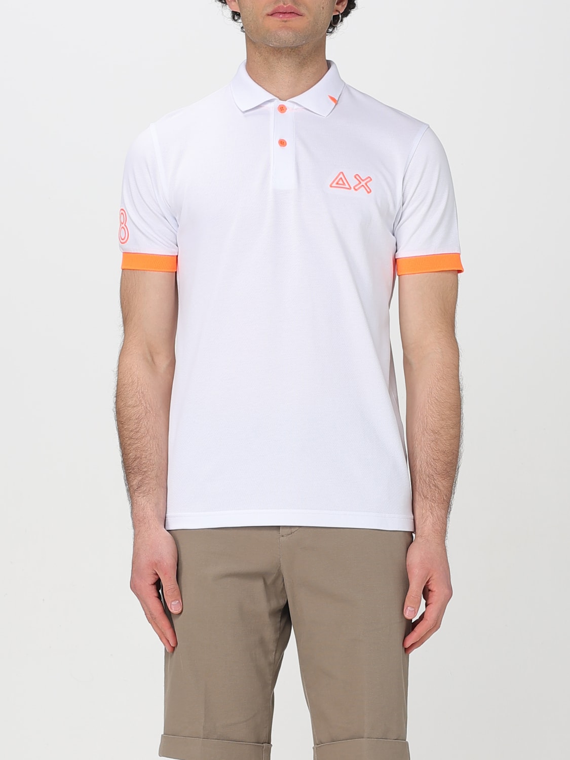 SUN68 POLO: Polo in cotone con logo SUN68, Bianco - Img 1