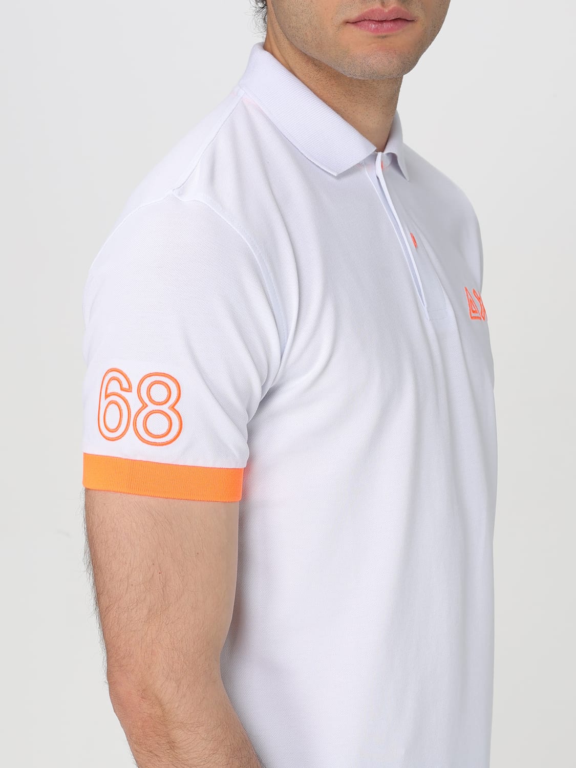 SUN68 POLO: Polo in cotone con logo SUN68, Bianco - Img 3