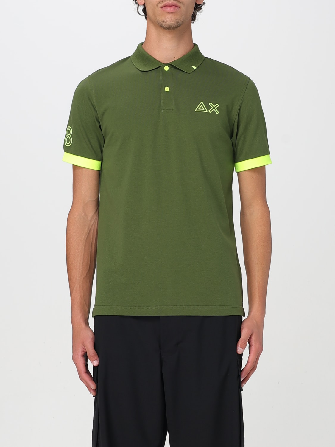 SUN68 POLO: Polo in cotone con logo SUN68, Verde - Img 1
