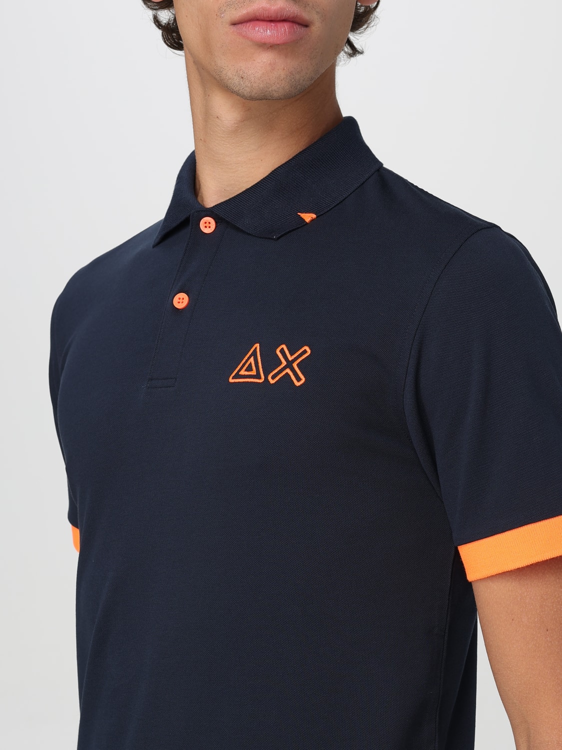 SUN68 POLO: Polo in cotone con logo SUN68, Blue Navy - Img 3