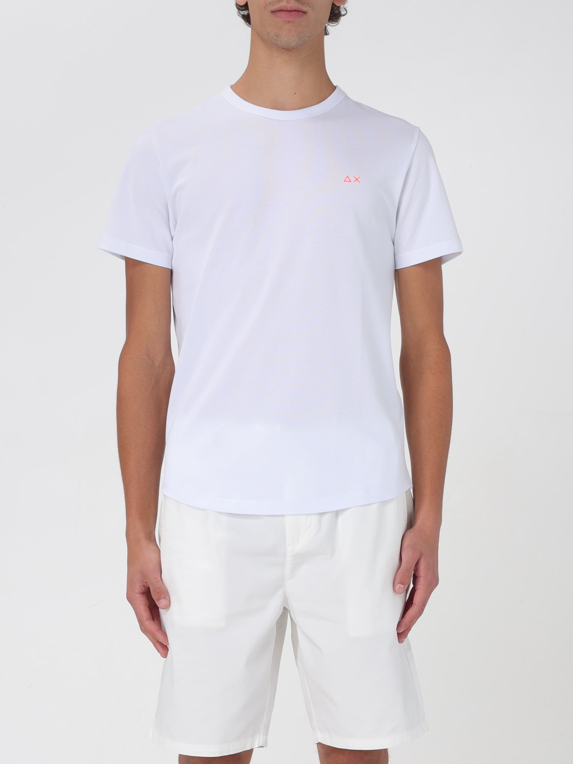 SUN68 T-SHIRT: T-shirt basic con mini logo SUN68, Bianco - Img 1