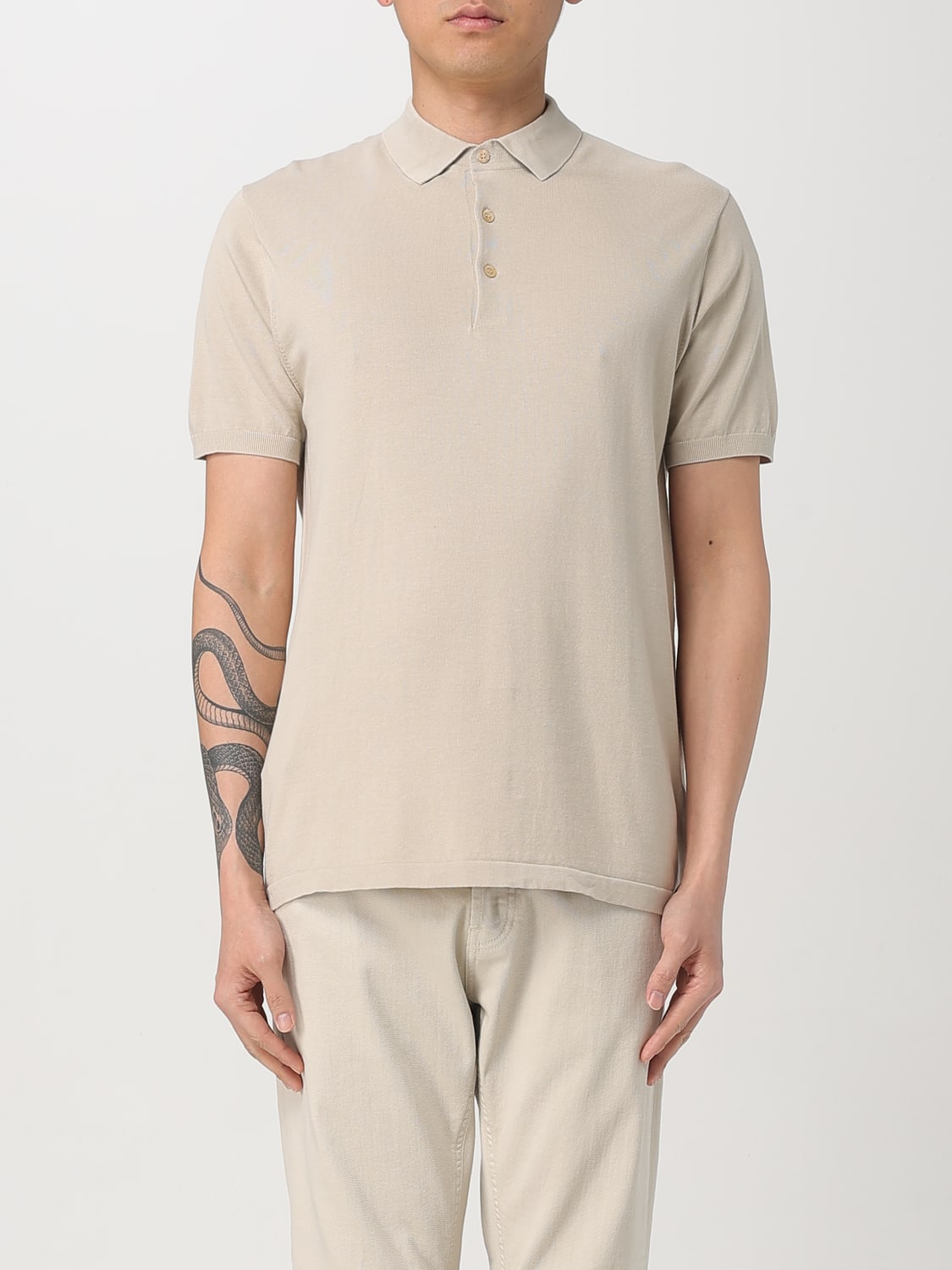 ASPESI POLO衫: Polo衫 男士 Aspesi, 沙色 - Img 1