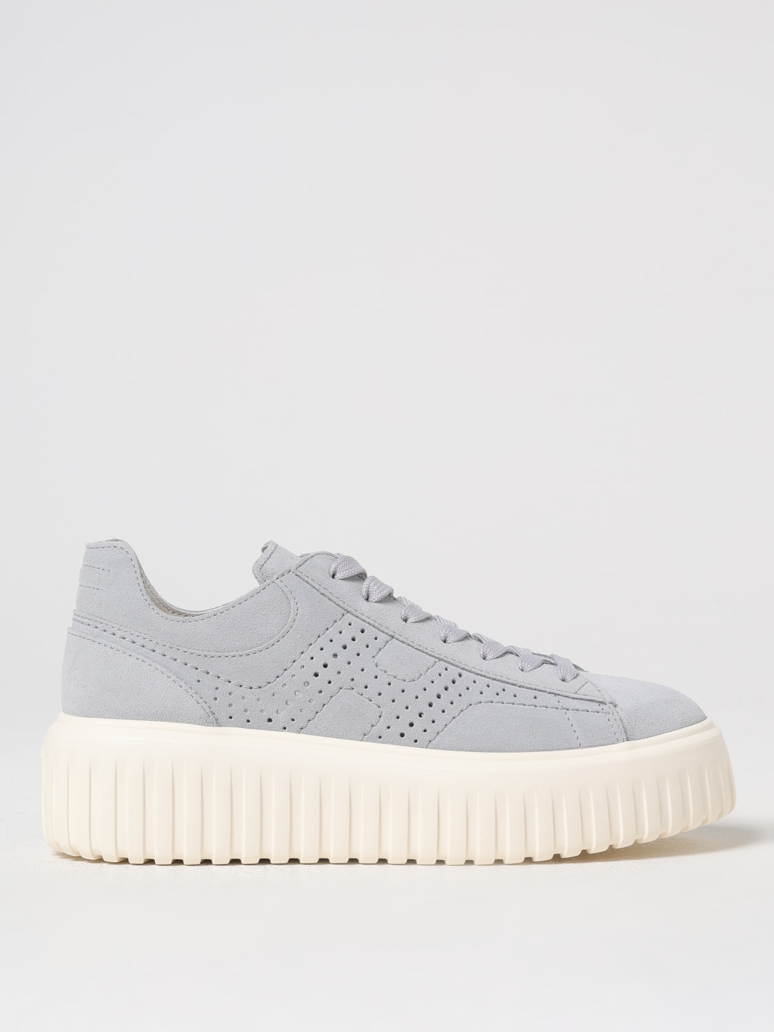 スニーカー HOGAN Woman Sneakers Gnawed Blue HXW6450FE91LE9 0ZB0 Sneakers Hogan H-Stripes LIGHT BLUE for Woman